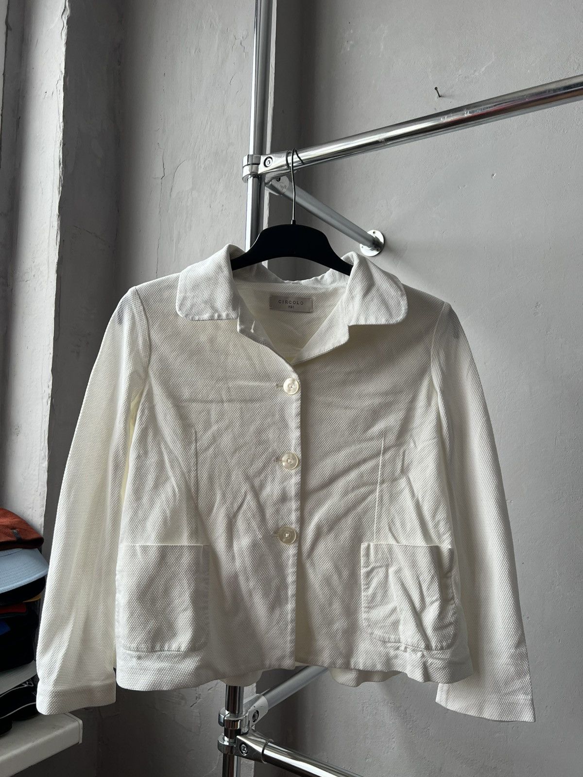 Circolo 1901 CIRCOLO 1901 WHITE CLASSIC COTTON BLEND DUTTON BLAZER JACKET Size S / US 4 / IT 40 - 3 Thumbnail