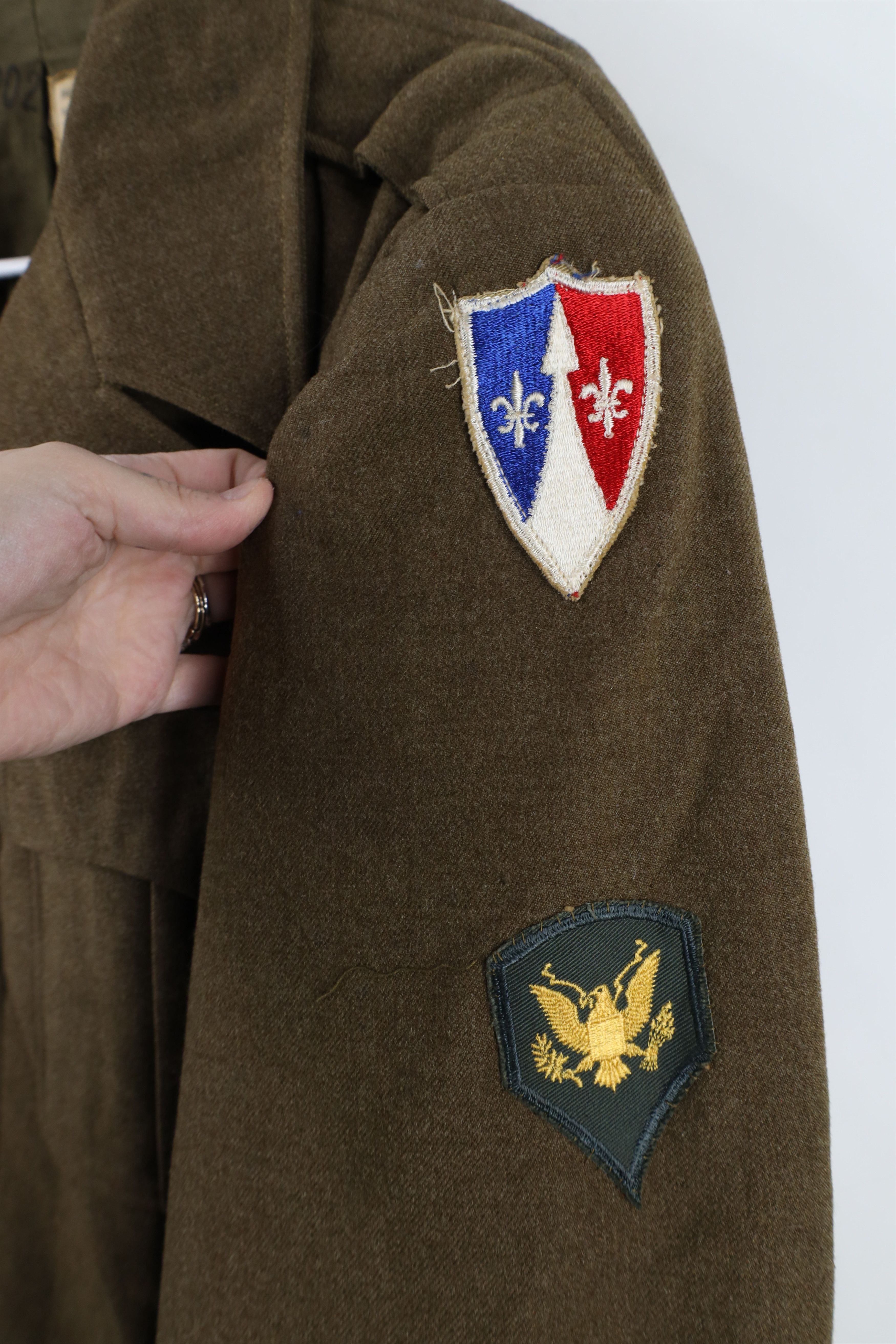 Vintage Vintage 40s World War II Military Wool OD Field Jacket USA Size US L / EU 52-54 / 3 - 4 Thumbnail