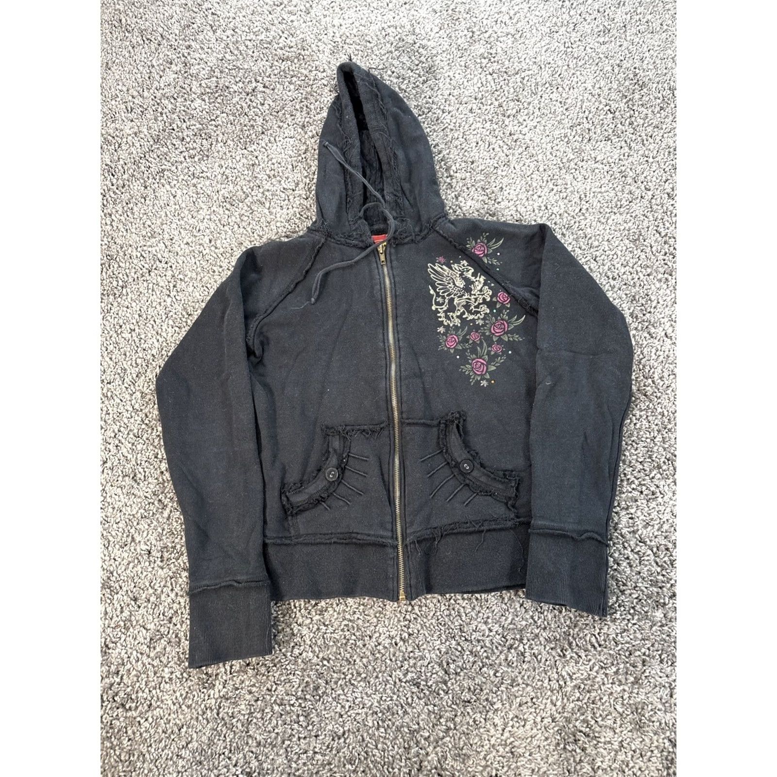 Hard Rock Cafe Hard Rock Hoodie Skull Full Zip Black Women’s L Size L / US 10 / IT 46 - 6 Thumbnail