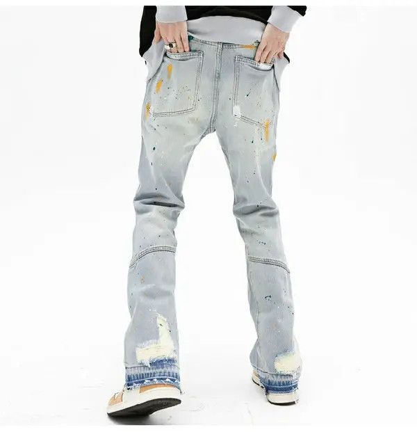 Vintage VIBE paint fade flare damaged jeans Size US 30 / EU 46 - 7 Thumbnail