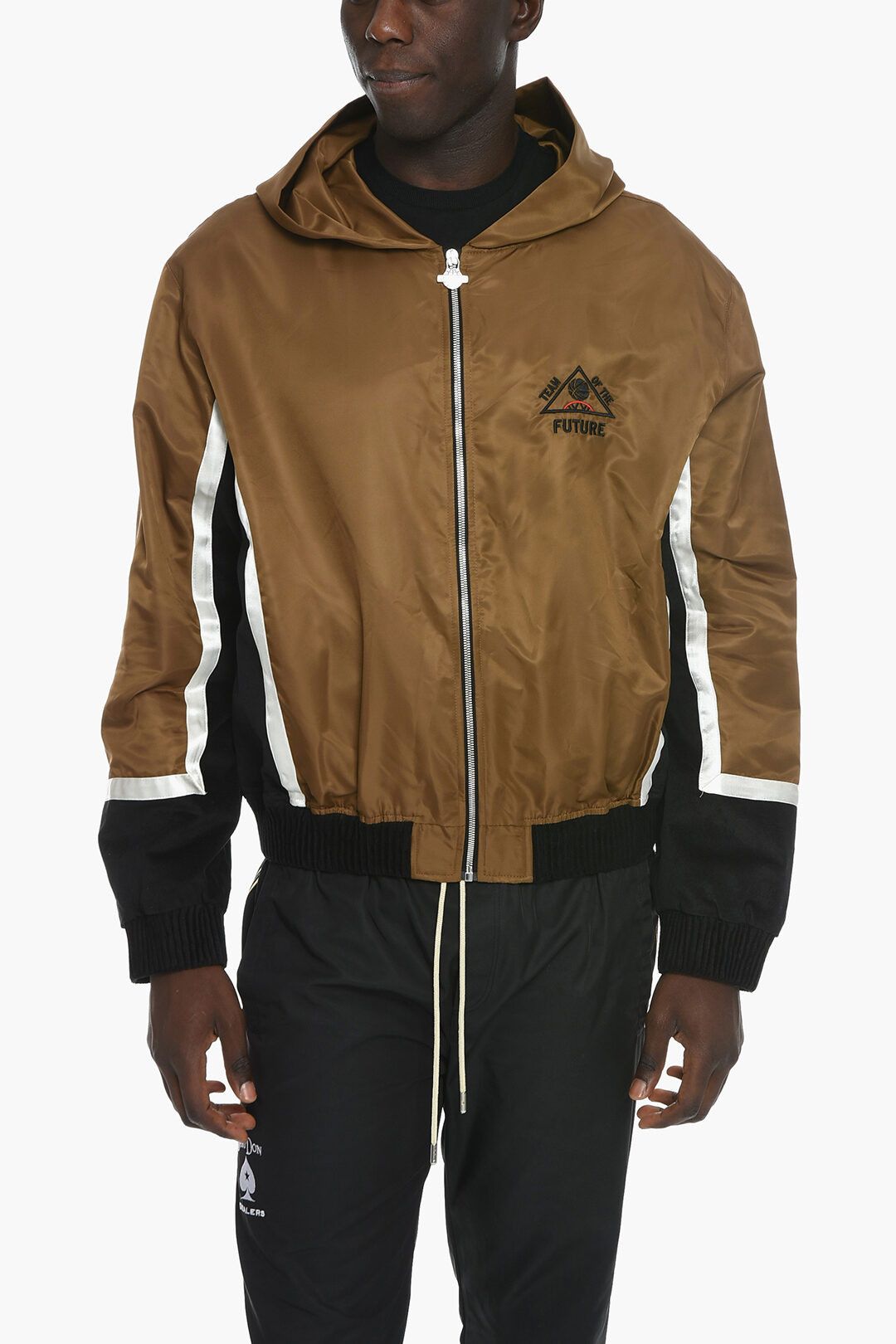 image of Just Don Og1Mm0424 Two-Tone Windbreaker Jacket In Brown, Men's (Size Medium)