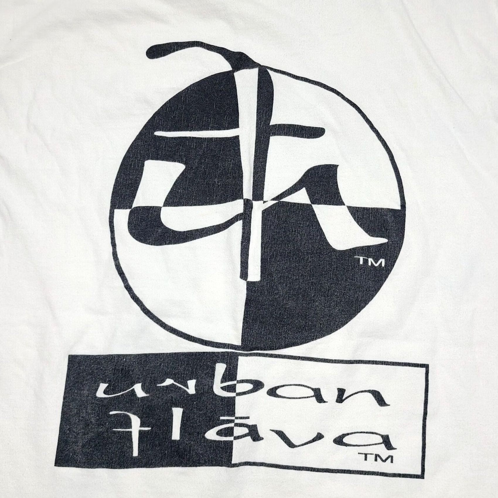 Hanes VINTAGE Urban Flava Baseball T-Shirt Sports 90s Men XL Double-Sided Crew Neck Short Sleeve White Men's T-Shirt 1990s Size US XL / EU 56 / 4 - 6 Thumbnail
