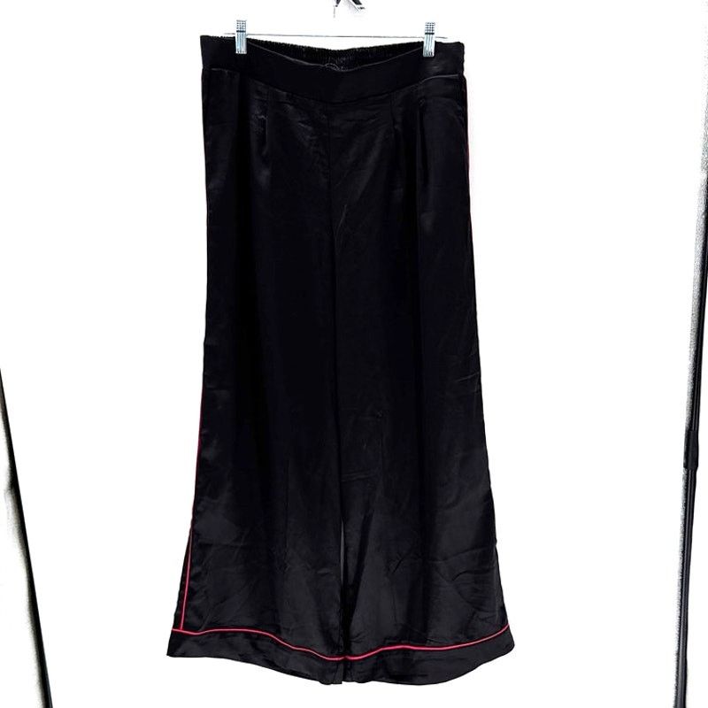 Other Torrid Wide Leg High-Rise Pull-On Satin Pants black pink 0/L Size 36" / US 14 / IT 50 - 2 Thumbnail