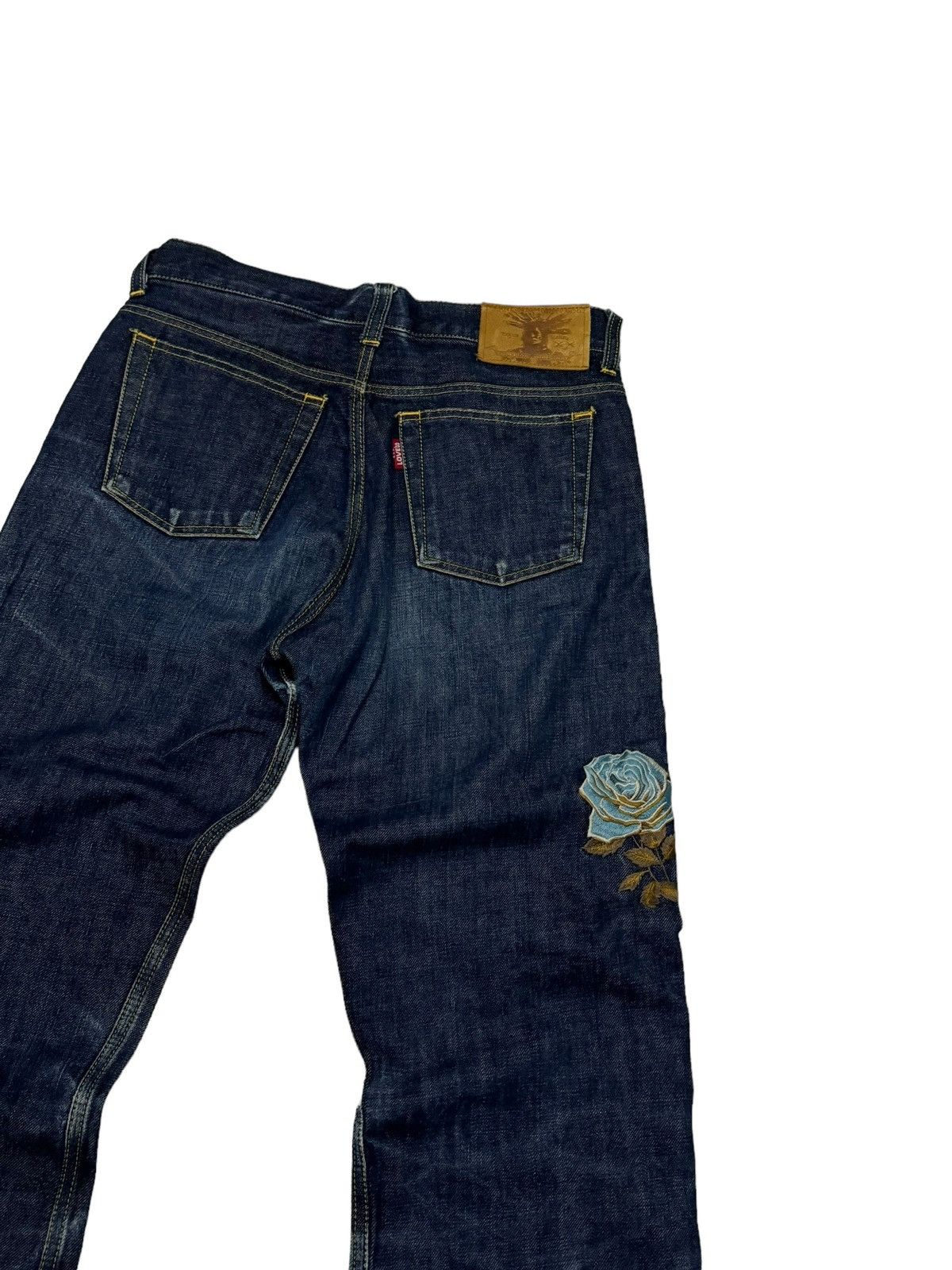 Japanese Brand × Vintage FLARE OZONE COMMUNITY FLOWER EMBROIDERY DENIM JEANS Size US 27 - 10 Thumbnail