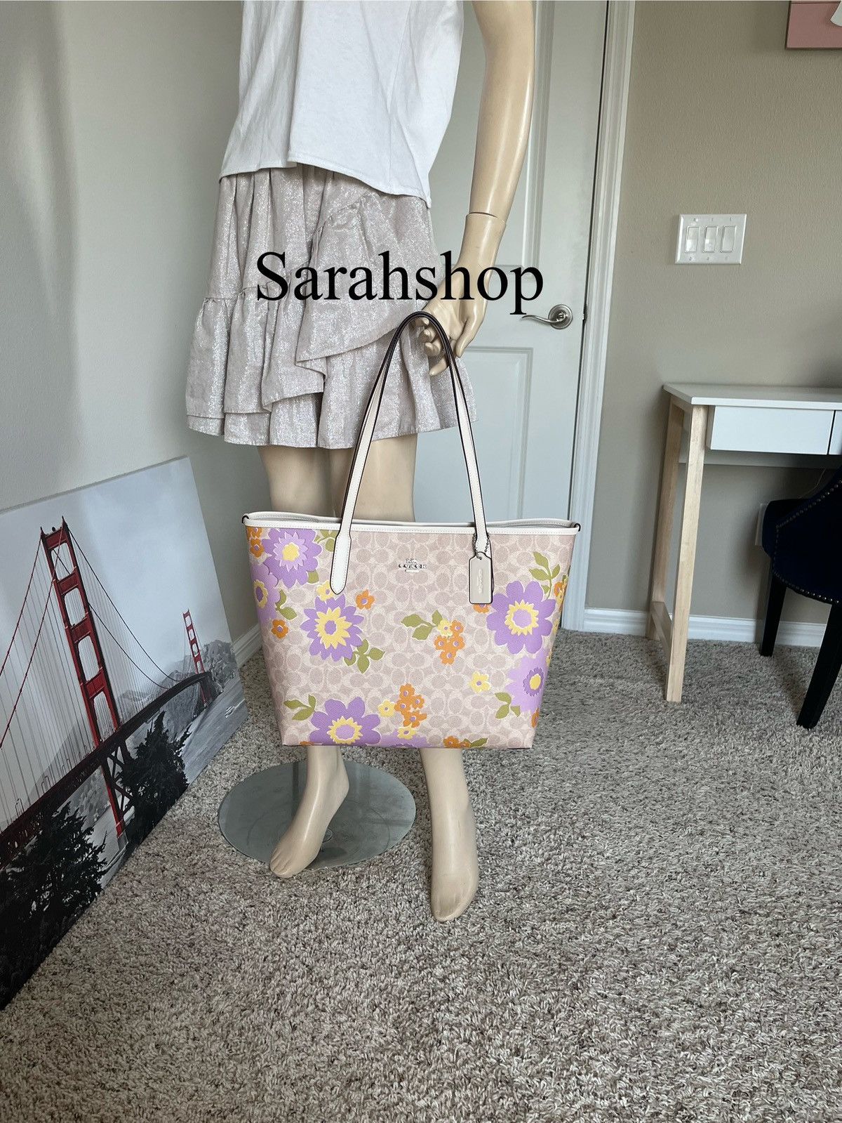 Coach Coach City Tote In Signature Floral Size ONE SIZE - 8 Thumbnail