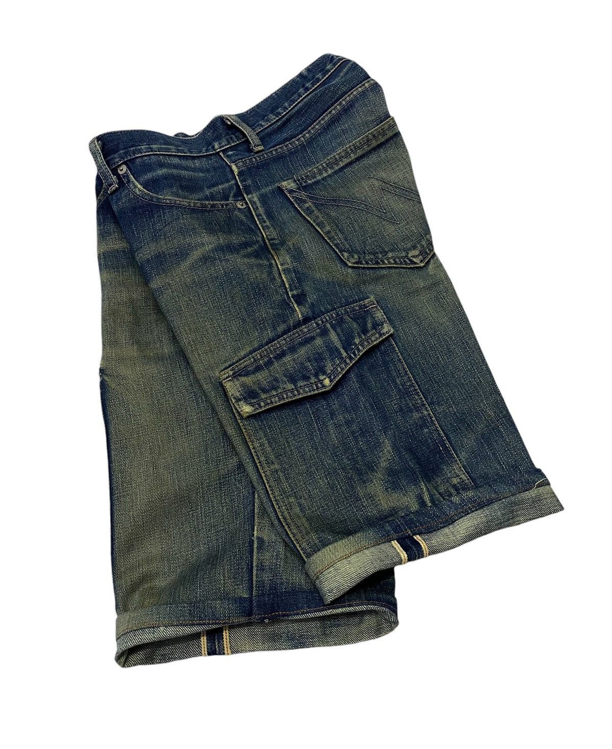 Japanese Brand × Neighborhood Neighborhood 2001 Selvedge Distressed Denim Cargo Shorts Size US 31 - 4 Thumbnail