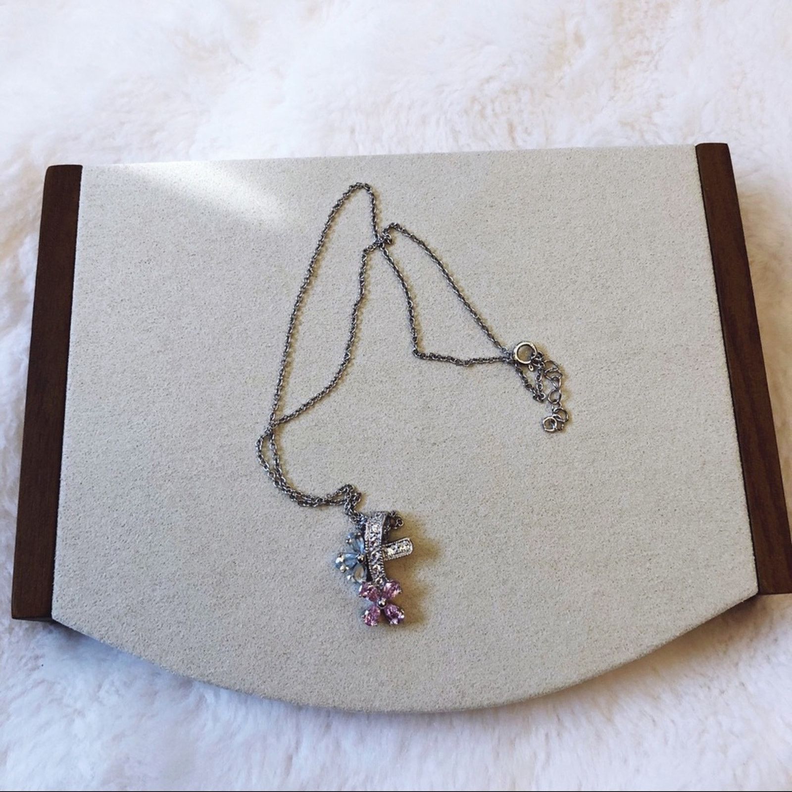 Other Sterling Silver Multi Crystals Flowers Necklace Size ONE SIZE - 4 Thumbnail