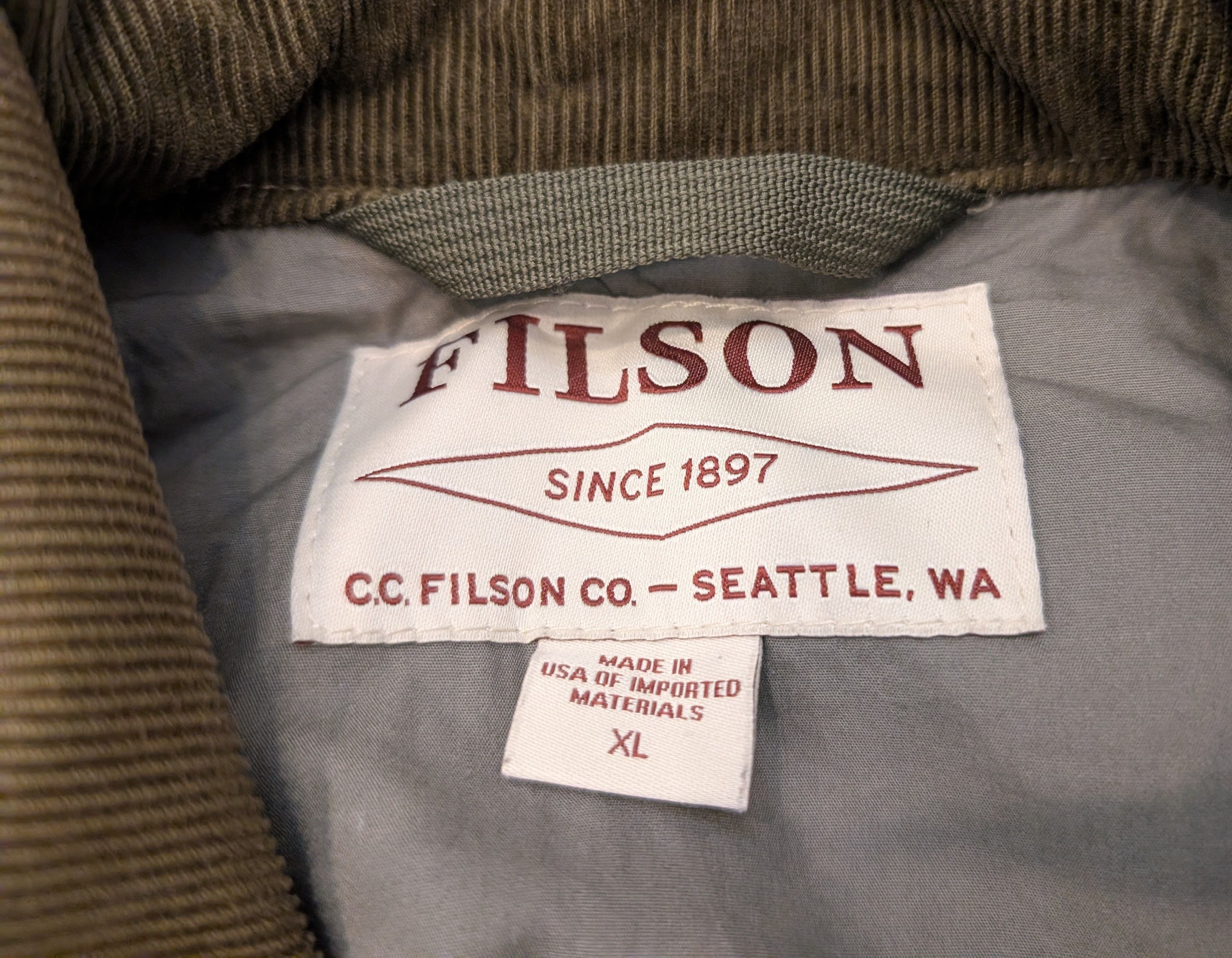 Filson Filson Shelter Cloth Cruiser Jacket Corduroy Collar USA Made Size US XL / EU 56 / 4 - 3 Thumbnail