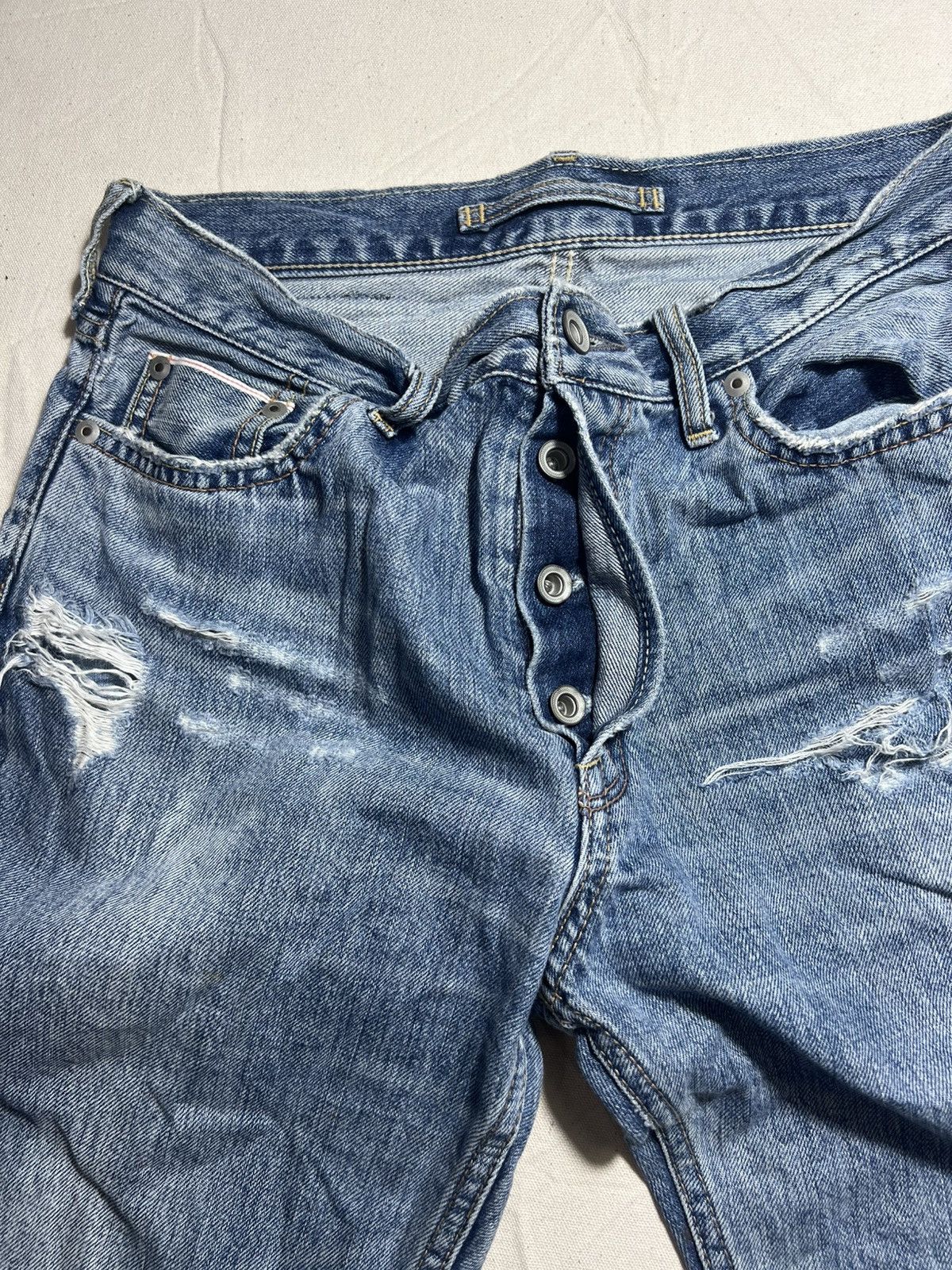 GOA Vintage Goa Selvedge Distressed Denim Size US 31 - 15 Thumbnail