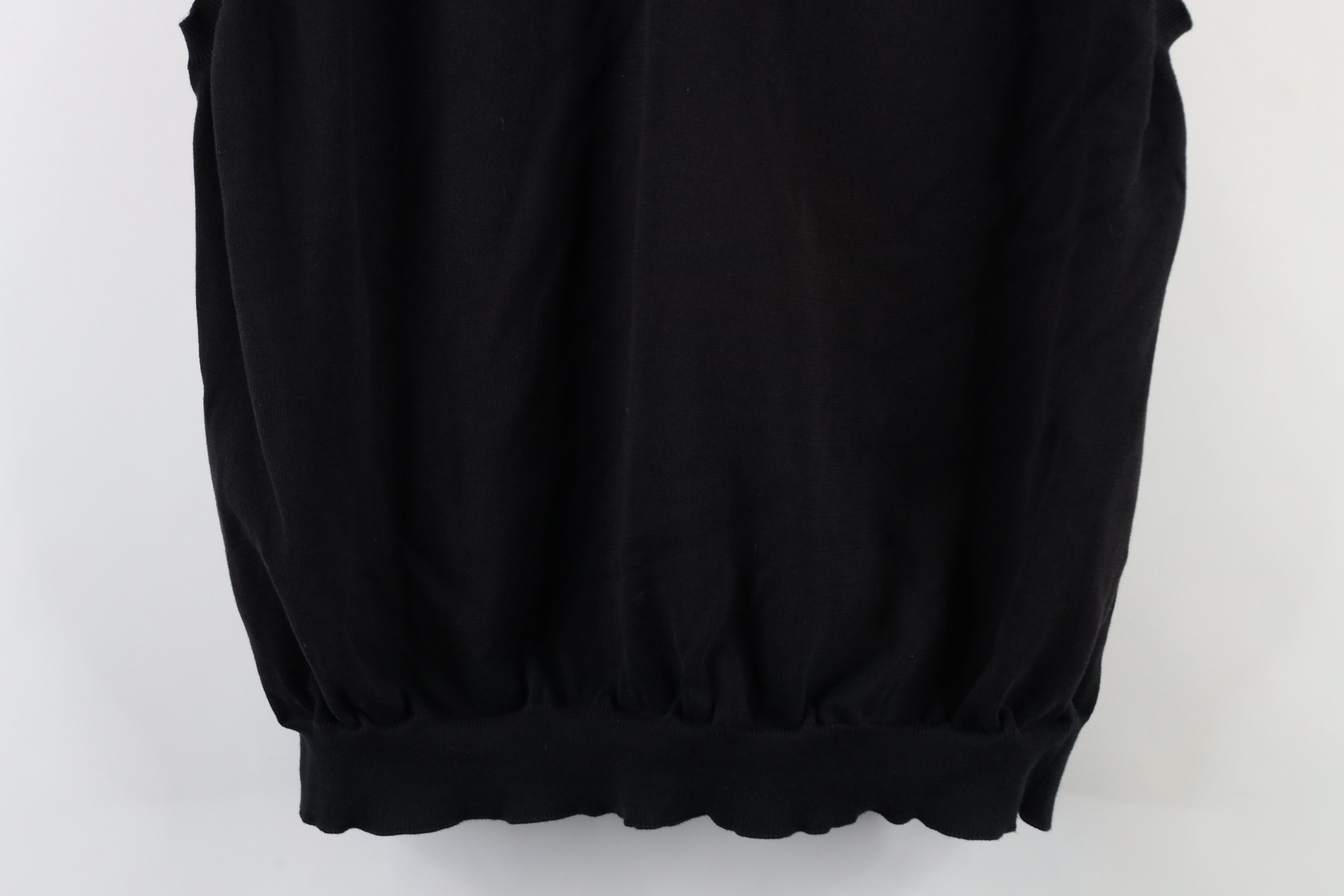 Vintage Vintage 90s Spell Out The Golf Club Knit Sweater Vest Black Size US XL / EU 56 / 4 - 3 Thumbnail