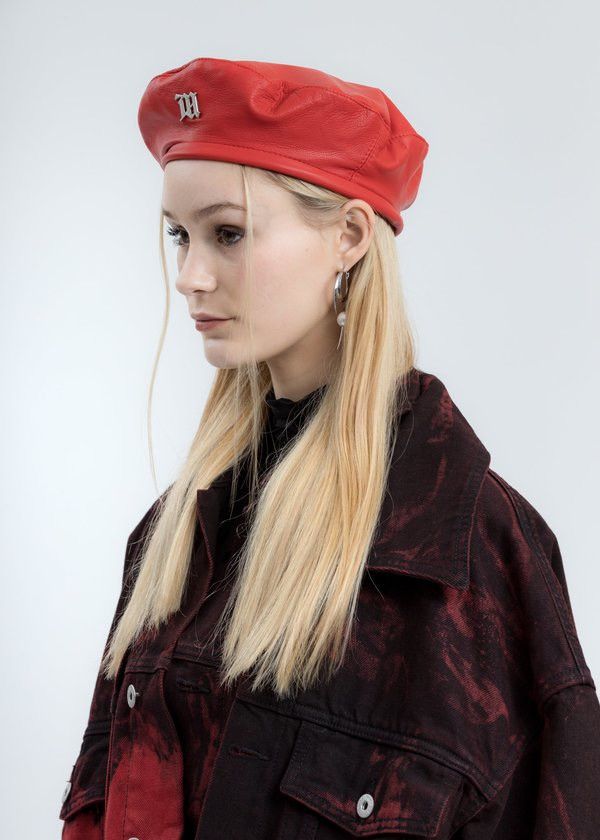 Misbhv MISBHV red vegan leather beret ❤️‍🔥🌶️ Size ONE SIZE - 4 Thumbnail