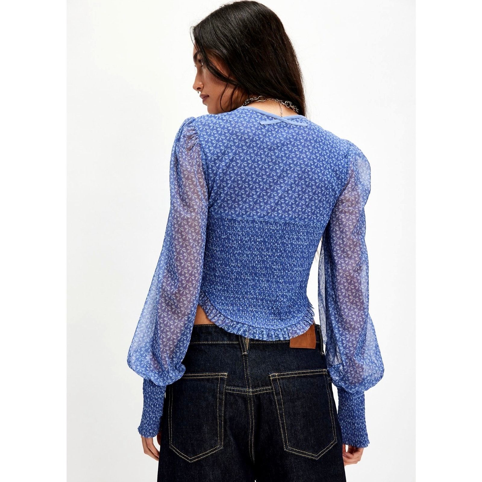 Free People Free People Dottie Printed Long Sleeve Knit Top Peri XL Size XL / US 12-14 / IT 48-50 - 3 Thumbnail