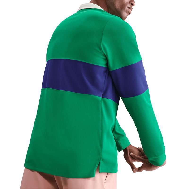 Nike Nike Court Advantage Slam Green Blue Long Sleeve Polo - Size US M / EU 48-50 / 2 - 3 Thumbnail