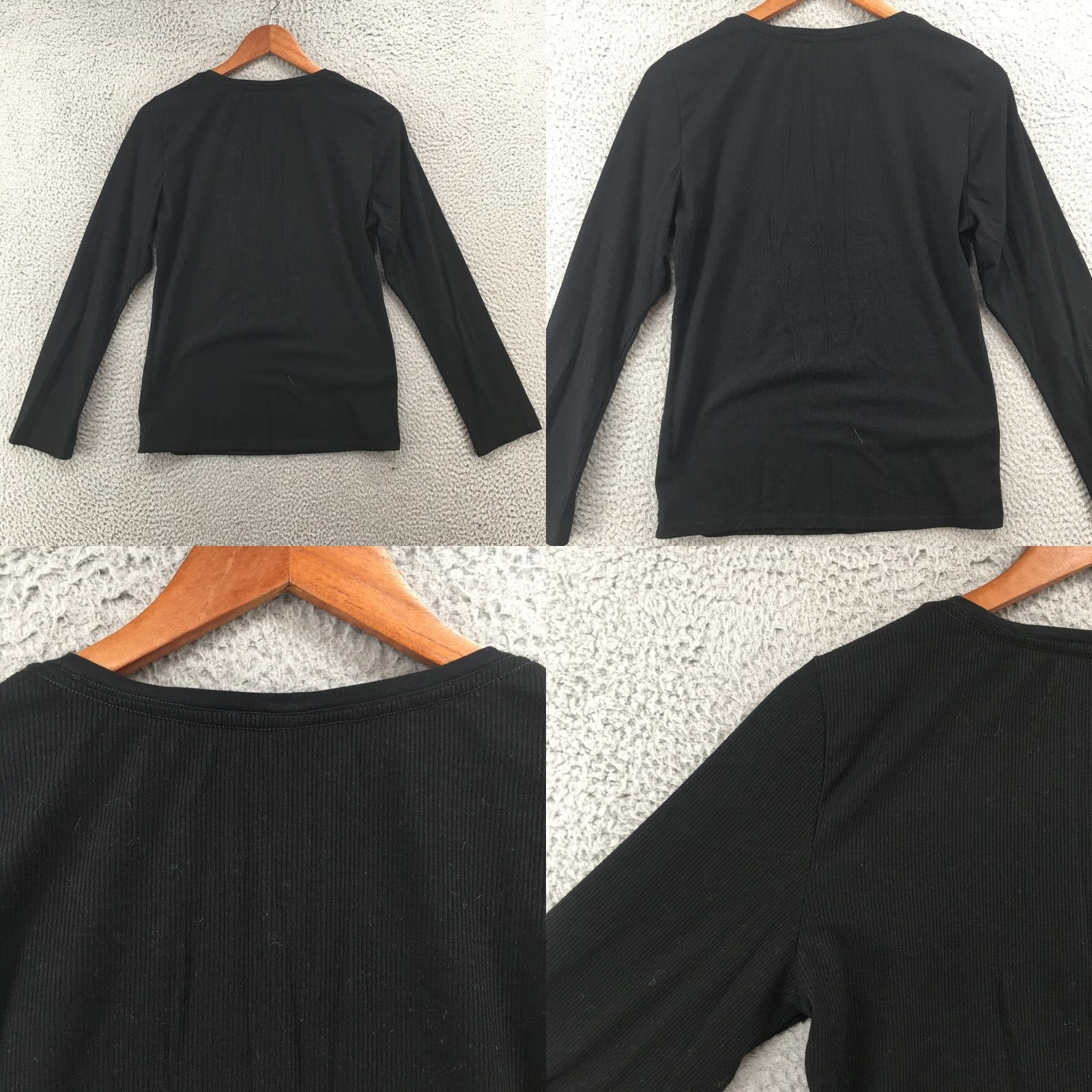 Calvin Klein Calvin Klein Sleepwear Shirt Womens Large Solid Black Long Sleeves Pullover Size L / US 10 / IT 46 - 8 Thumbnail