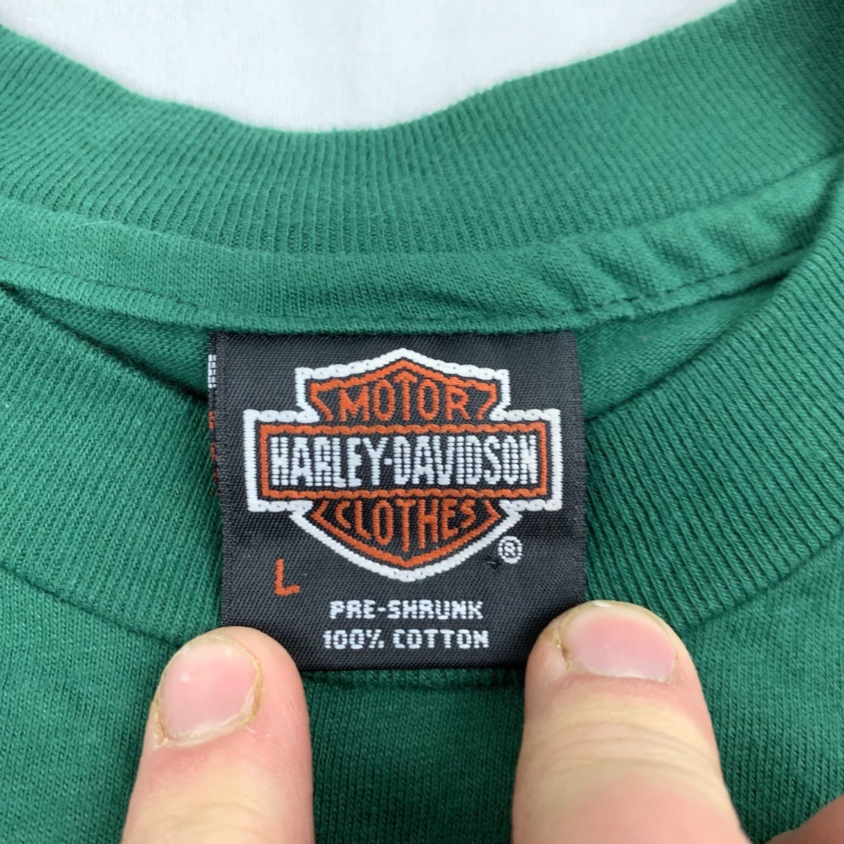 Harley Davidson VINTAGE Harley-Davidson Shirt Harley-Davidson Men L Green 1993 10 Anniversary Biker 90s Shirt Mens Size US L / EU 52-54 / 3 - 4 Thumbnail