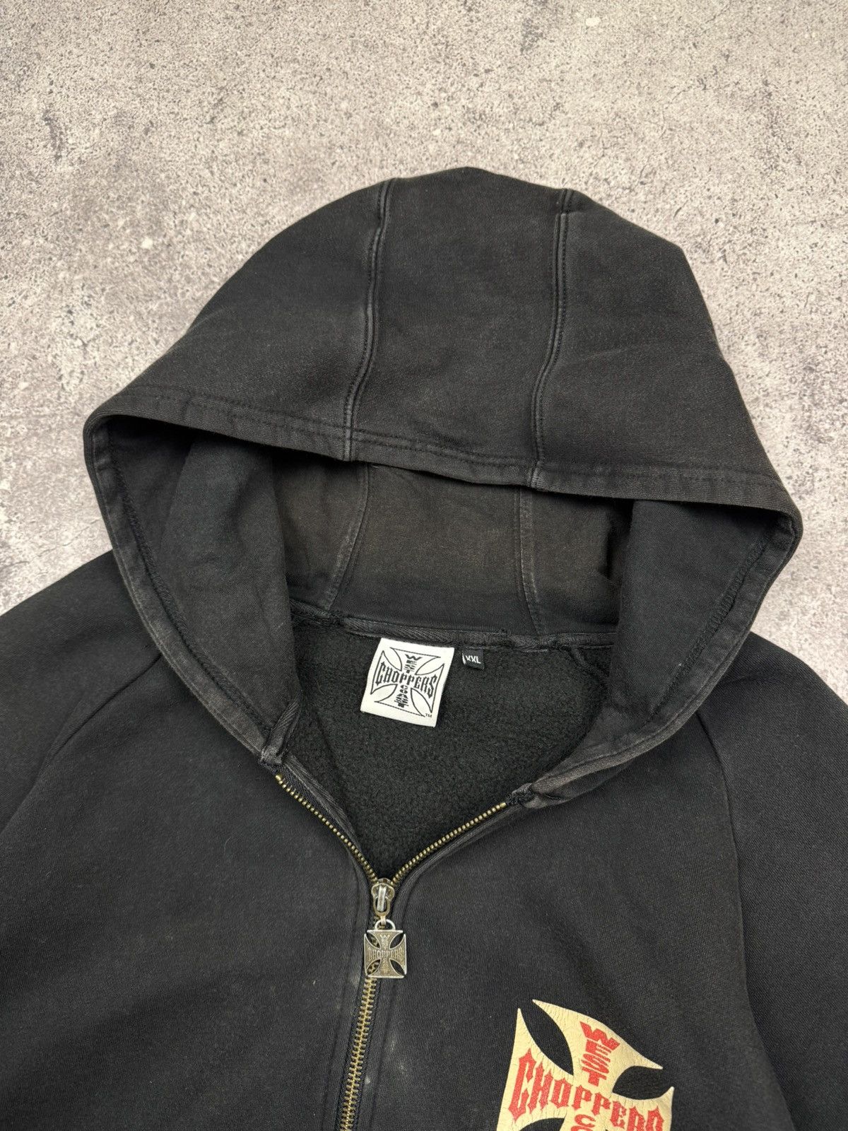 West Coast Choppers Vintage West Coast Choppers Distressed Faded Zip Hoodie Y2K Size US XL / EU 56 / 4 - 11 Thumbnail