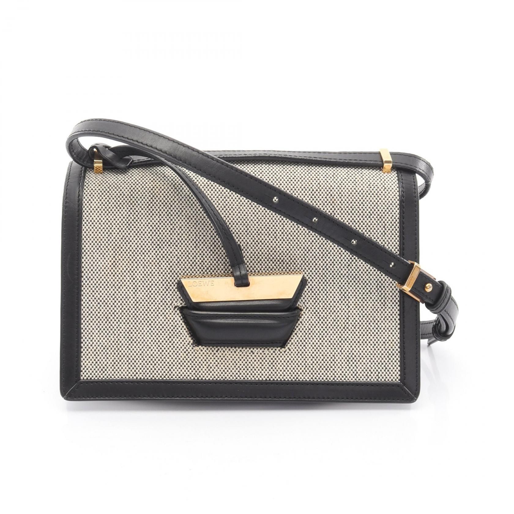 Loewe Loewe Loewe Barcelona Canvas Leather Shoulder Bag Textile Shoulder Bag DUTY FREE for USA Size ONE SIZE - 1 Thumbnail