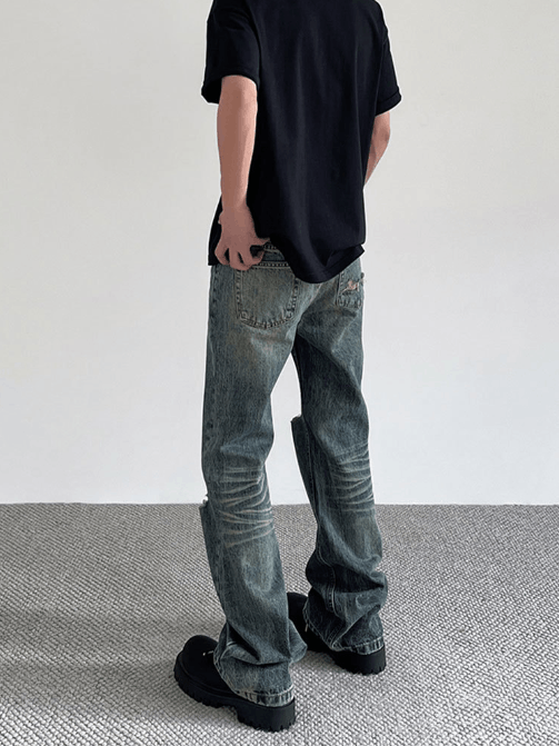 Japanese Brand × Jean American high street retro distressed cleanfit ripped jeans Size US 32 / EU 48 - 5 Thumbnail