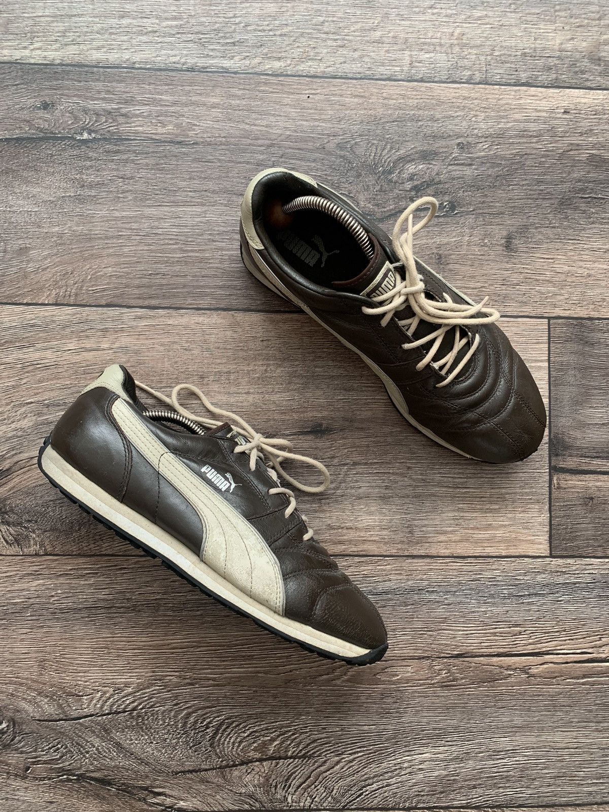 Puma × Vintage Vintage 00’ Puma Brown Leather Sneakers Size US 10 / EU 43 - 2 Thumbnail