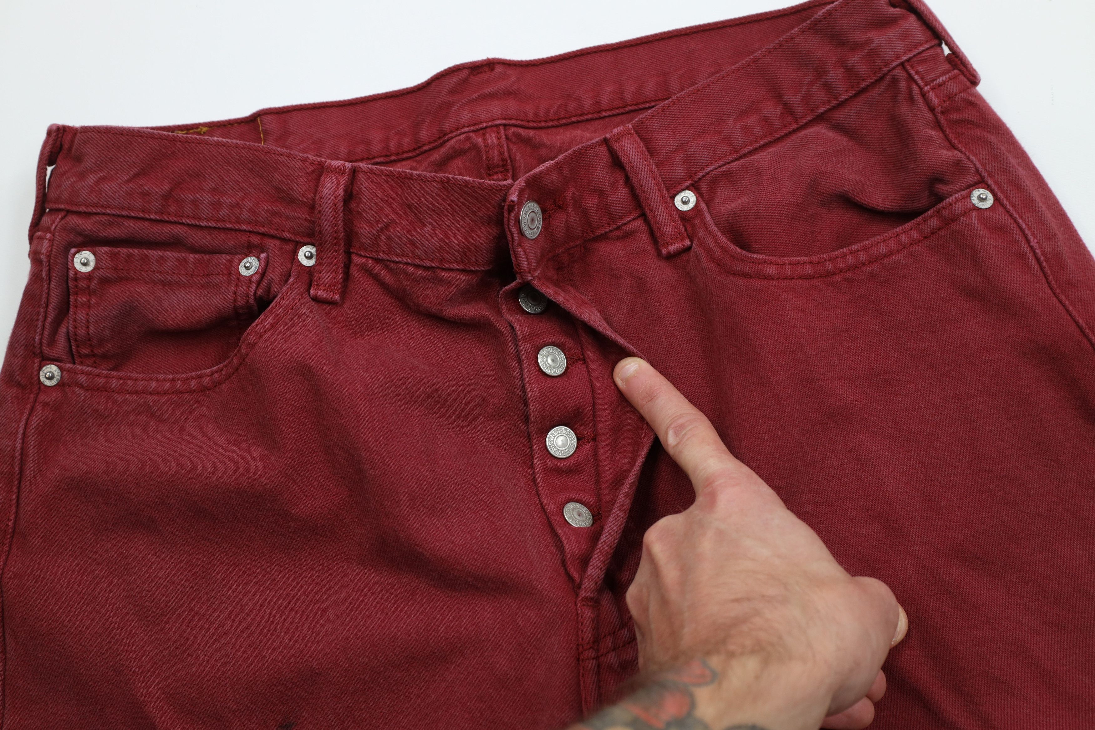 Levi's Vintage Y2K Levis 501xx Button Fly Original Fit Jeans Red Size US 34 / EU 50 - 9 Thumbnail