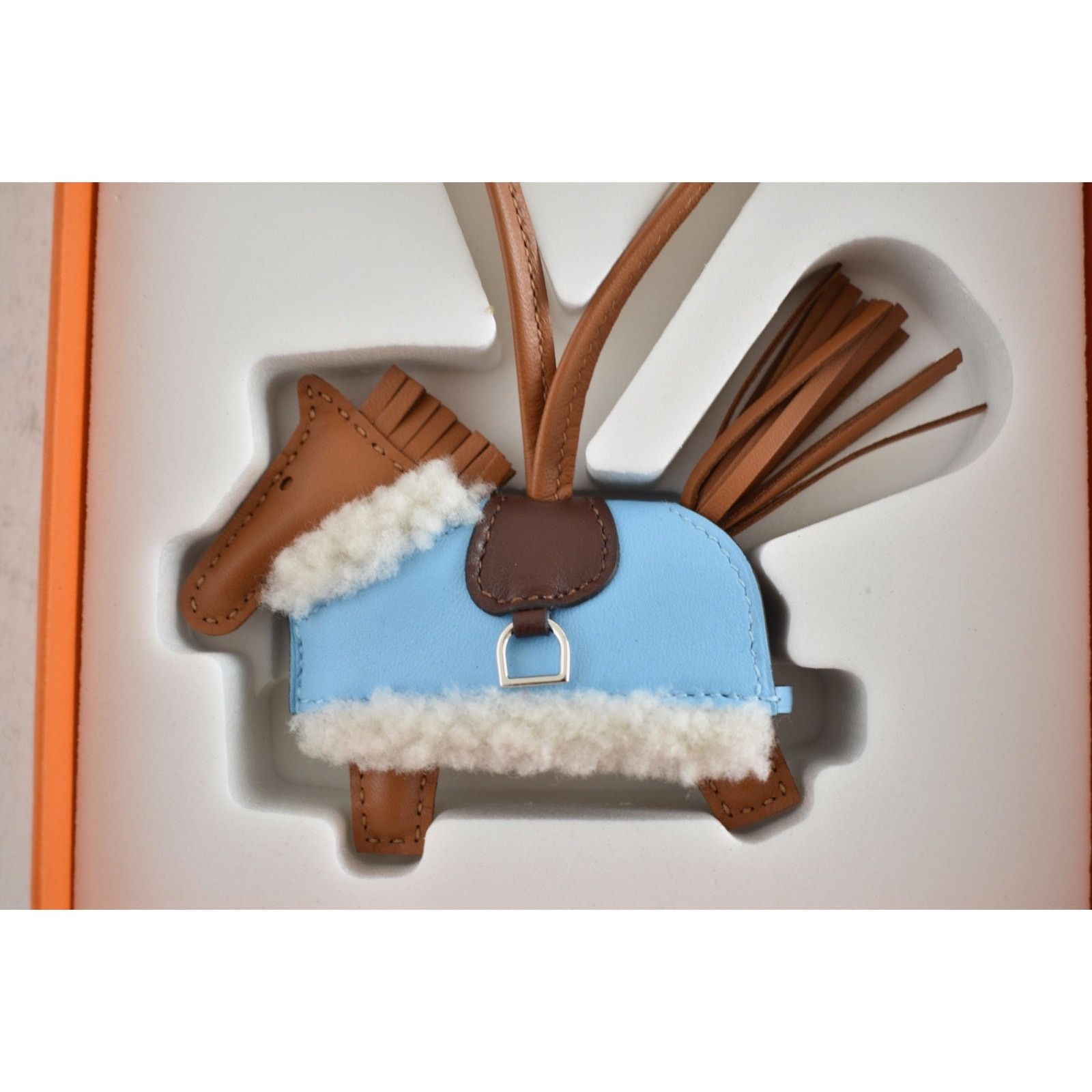Hermes Hermes Horse Rodeo Robeo Plush Blue Celeste Milo Leather Size ONE SIZE - 5 Thumbnail
