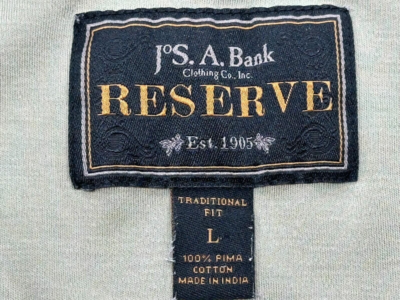 Jos. A. Bank Jos A Bank Reserve 1/4 Button Cotton Polo Shirt Green Mens L Size US L / EU 52-54 / 3 - 5 Thumbnail
