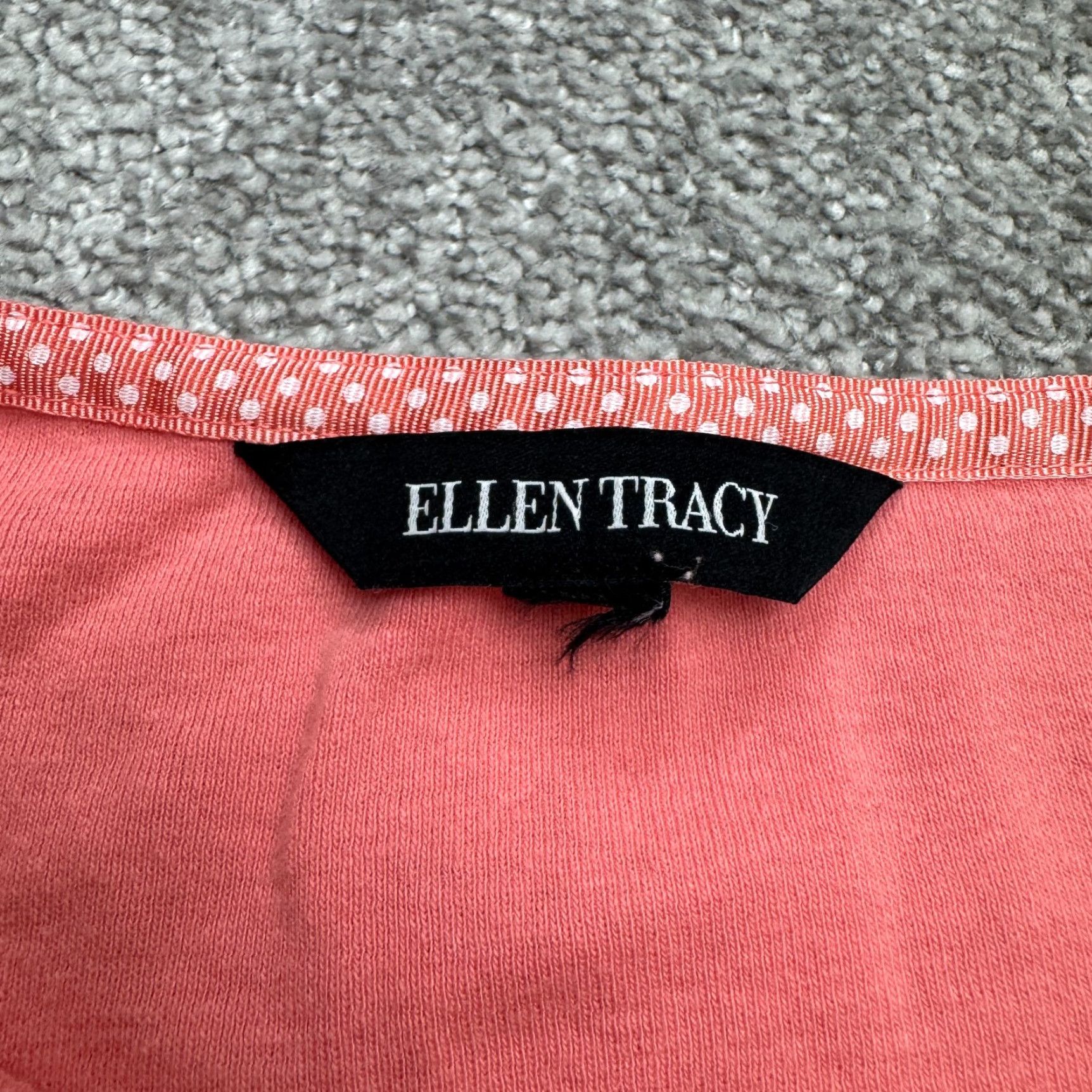 Ellen Tracy Ellen Tracy Pink Blouse Womens 1X Bell Sleeve Cotton Top Keyhole Gold Accent Casual Knit Lightweight Breathable Easy Care Modern Classic Size XL / US 12-14 / IT 48-50 - 5 Thumbnail