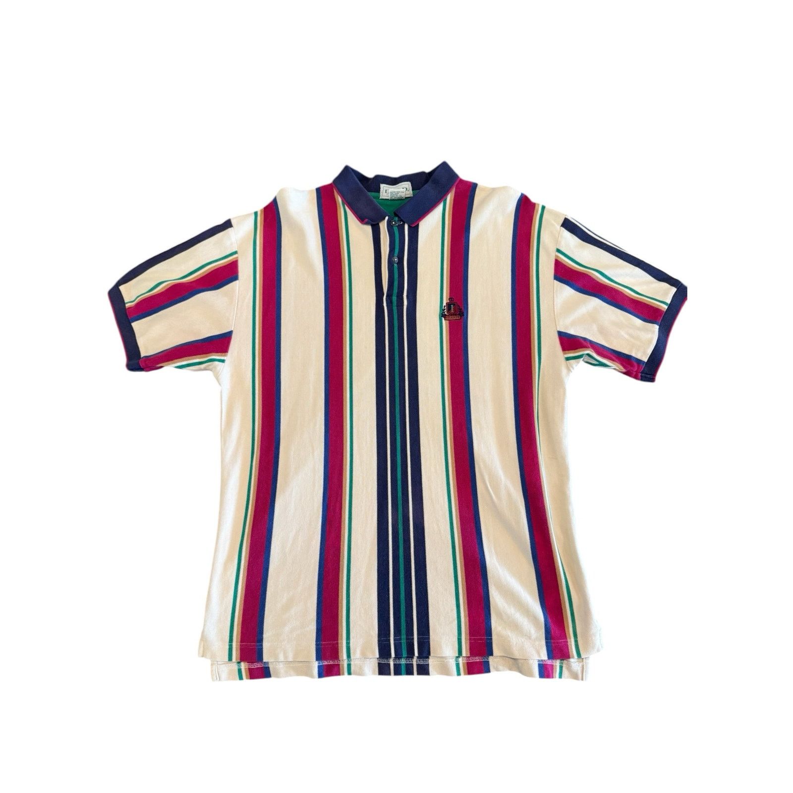 Izod IZOD 90s Mens Size XL Polo Stripe Collard Shirt Short Sleeve Size US XL / EU 56 / 4 - 1 Thumbnail