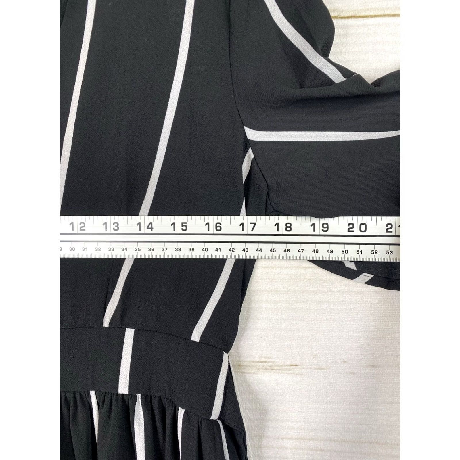Vintage Haute Monde Maxi Dress Womens L Black Striped Open Keyhole Back Stretch Dress Size L / US 10 / IT 46 - 5 Thumbnail