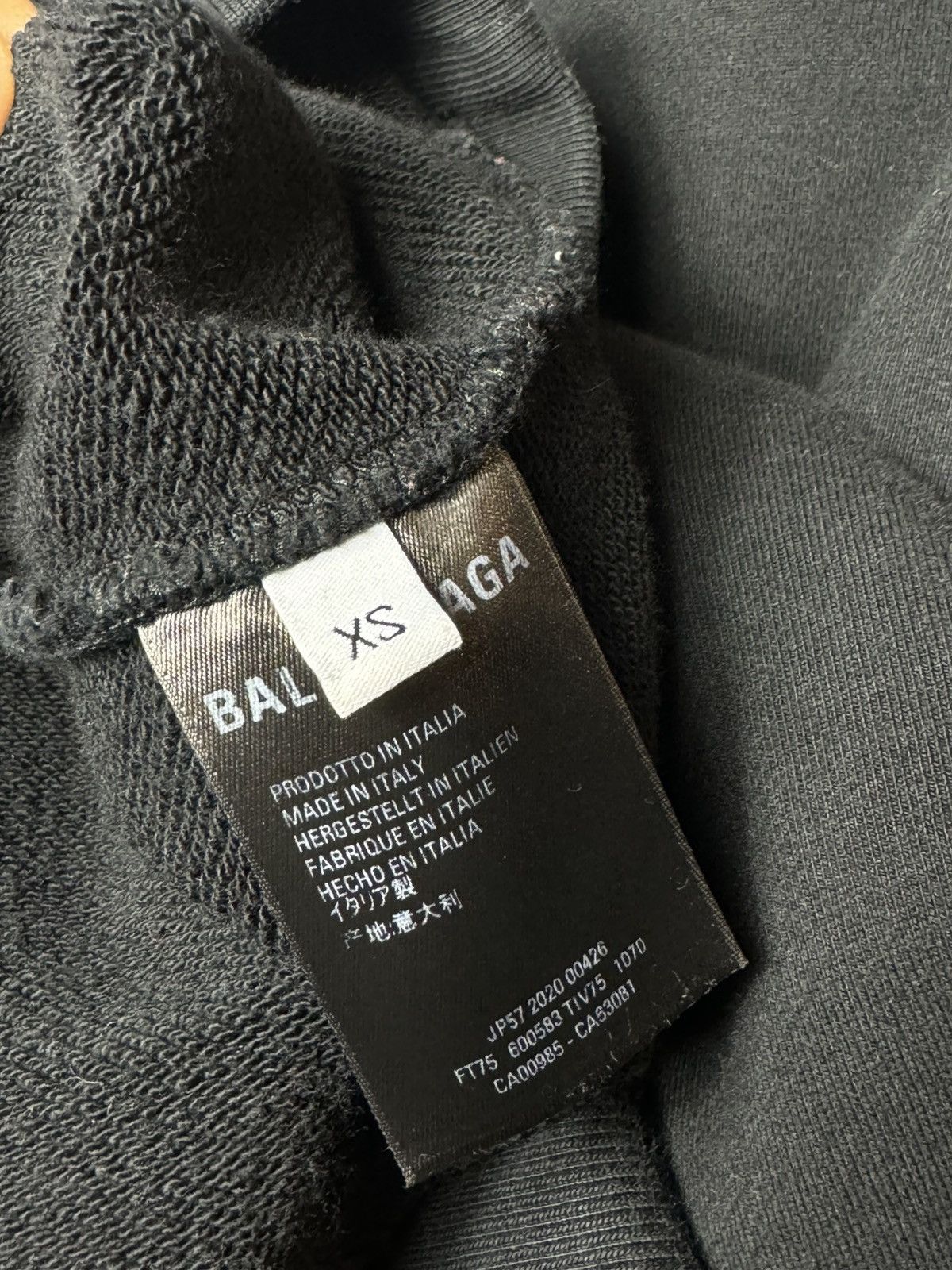 Balenciaga Balenciaga Crew Logo Spellout Black Hoodie Size US M / EU 48-50 / 2 - 7 Thumbnail