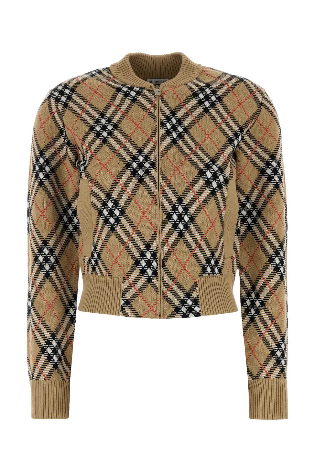 Burberry Embroidered Wool Blend Cardigan Size L / US 10 / IT 46 - 1 Thumbnail