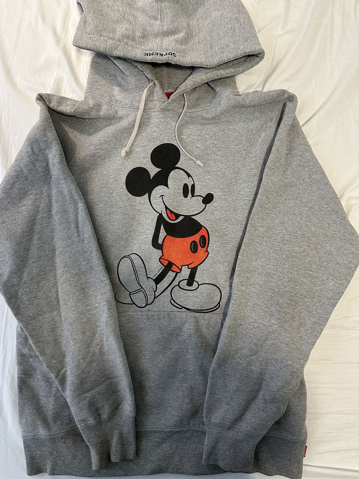 image of Supreme Disney Mickey Mouse Hoodie Size Large in Grey, Men's