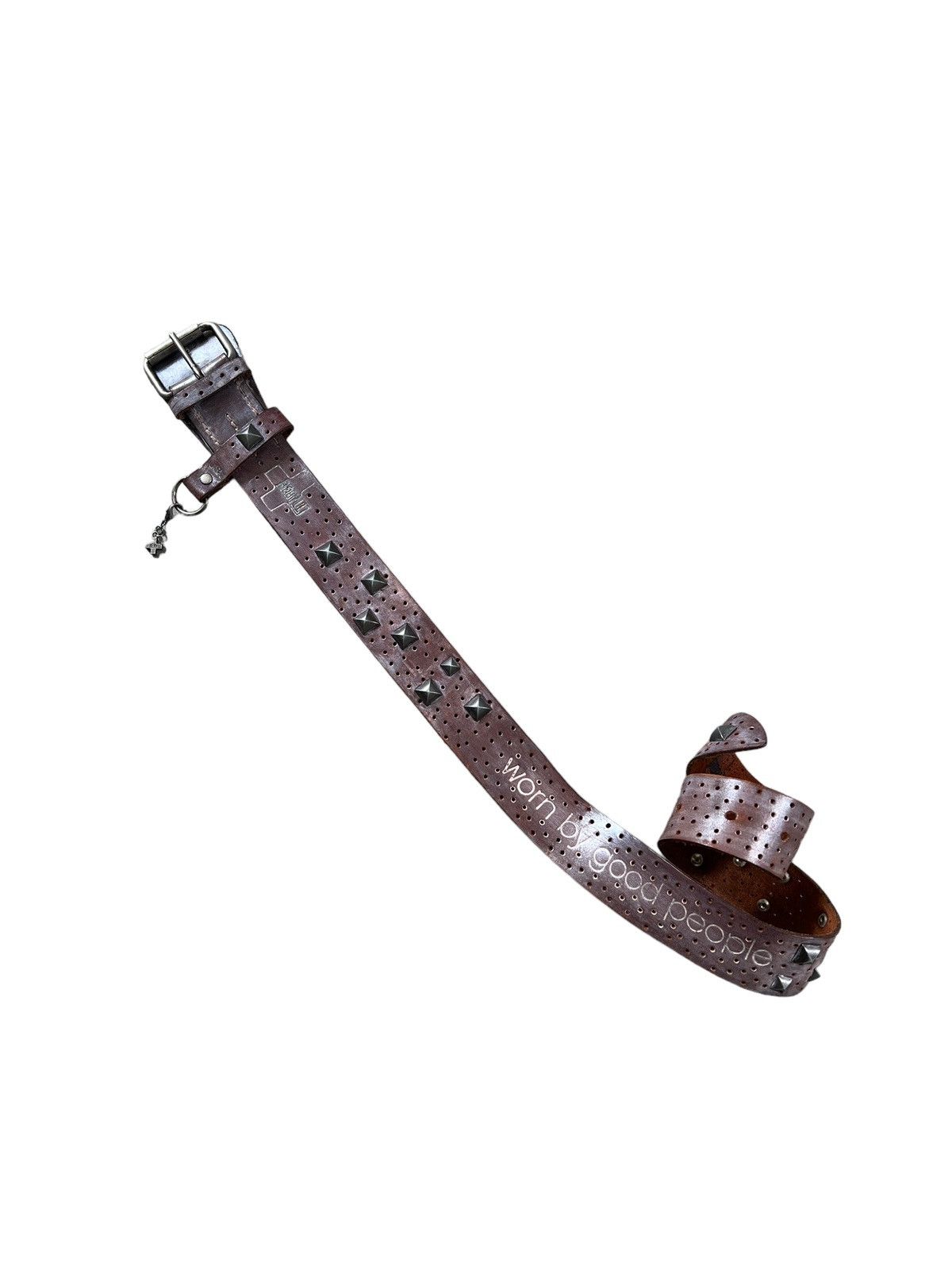Genuine Leather × Handmade Beryll 🇺🇸 Handcrafted Studded Artisanal Leather Belt Size 34 - 3 Thumbnail