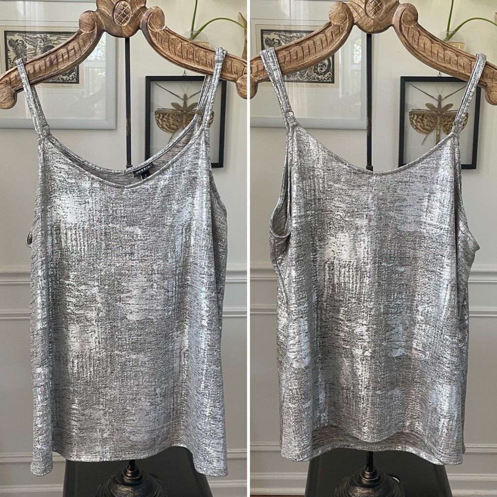 Other Torrid Foil Hacci Swing Cami Silver Metallic Adjustable Stra Size XXL / US 16-18 / IT 52-54 - 1 Thumbnail