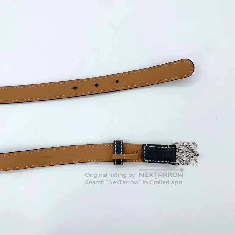Loewe Loewe size 90 Black logo metal smooth buckle leather belt Size ONE SIZE - 5 Thumbnail