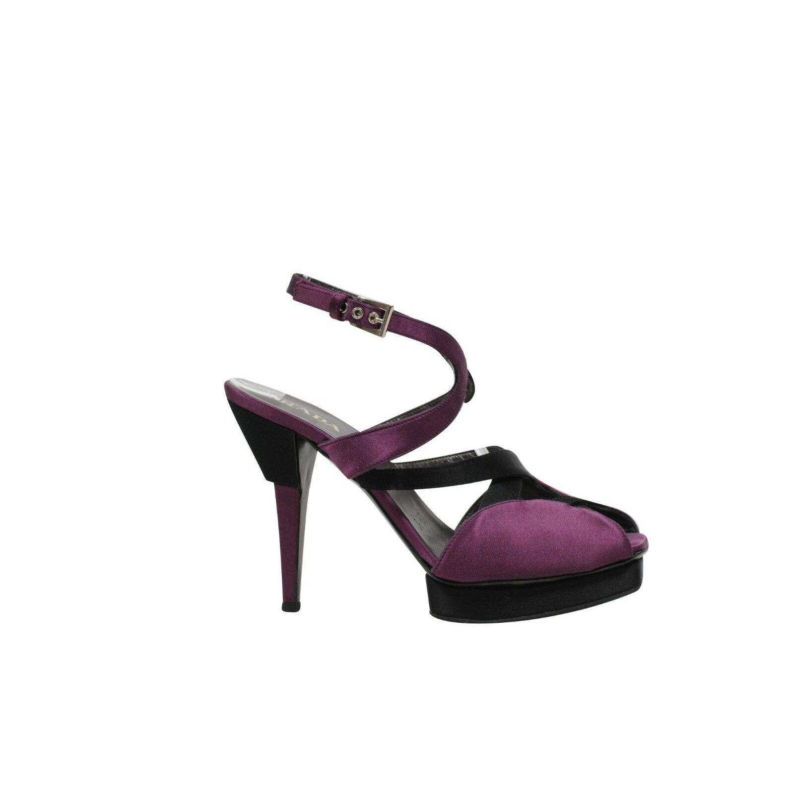 Prada Sandals Purple Violet Satin Open Toe Heels Size US 8.5 / IT 38.5 - 8 Thumbnail