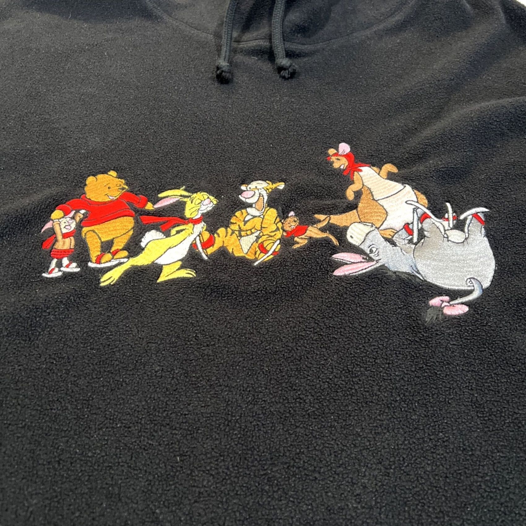Mickey & Co. Winnie The Pooh Gang Ice Skating Pullover Fleece Black Cowl Collar Size M Womens Sweatshirt Size M / US 6-8 / IT 42-44 - 3 Thumbnail