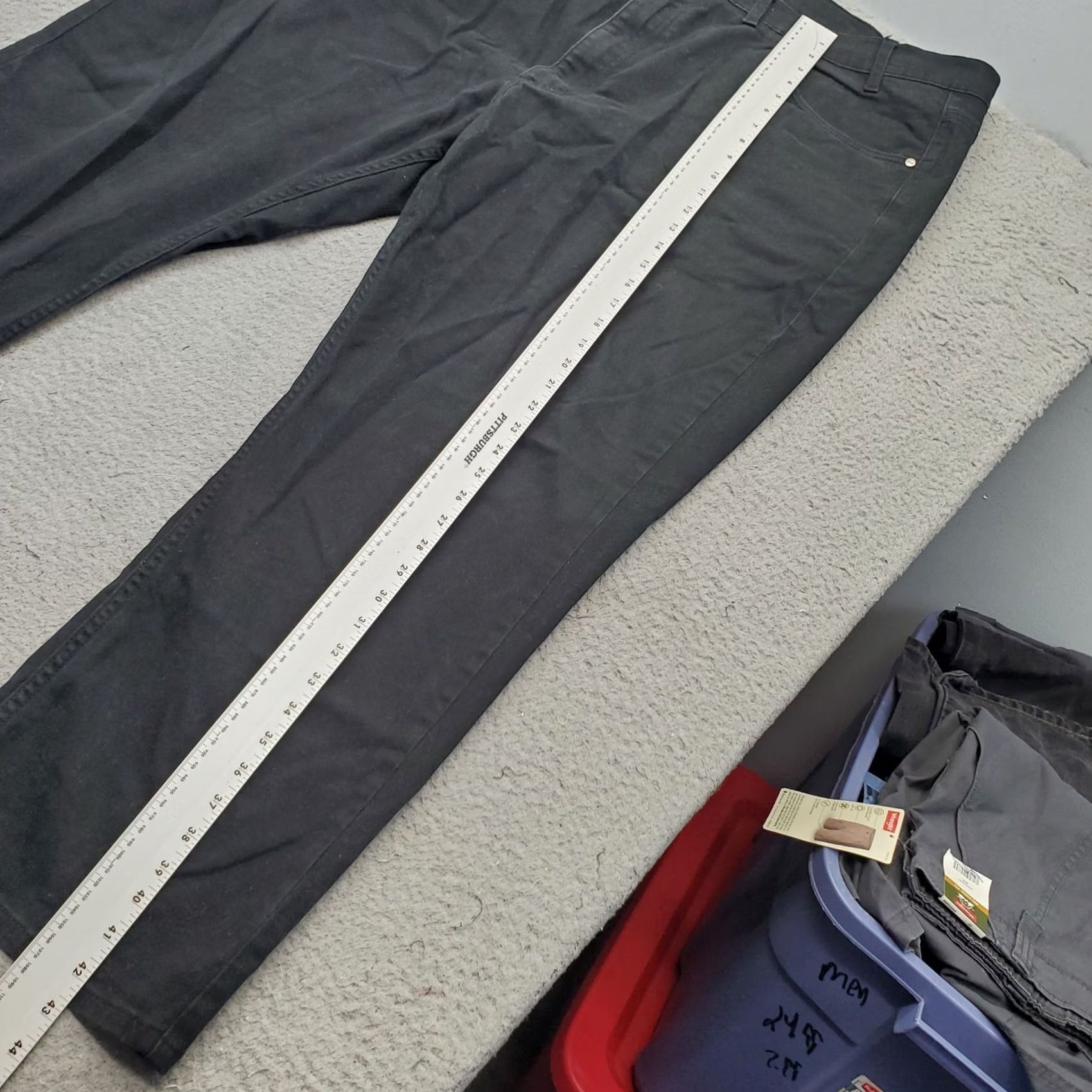 Vintage Grand River Jeans Men 50x30 Black Denim High Rise Dark Wash Relaxed Fit Straight Jeans Mens Size 50 Black Denim Straight 50x30 Size US 34 / EU 50 - 4 Thumbnail