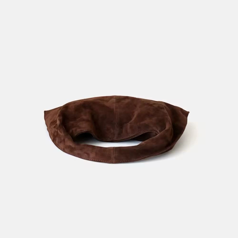 Designer × Vintage Retro Style Suede Leather Shoulder Small Bag Size ONE SIZE - 4 Thumbnail