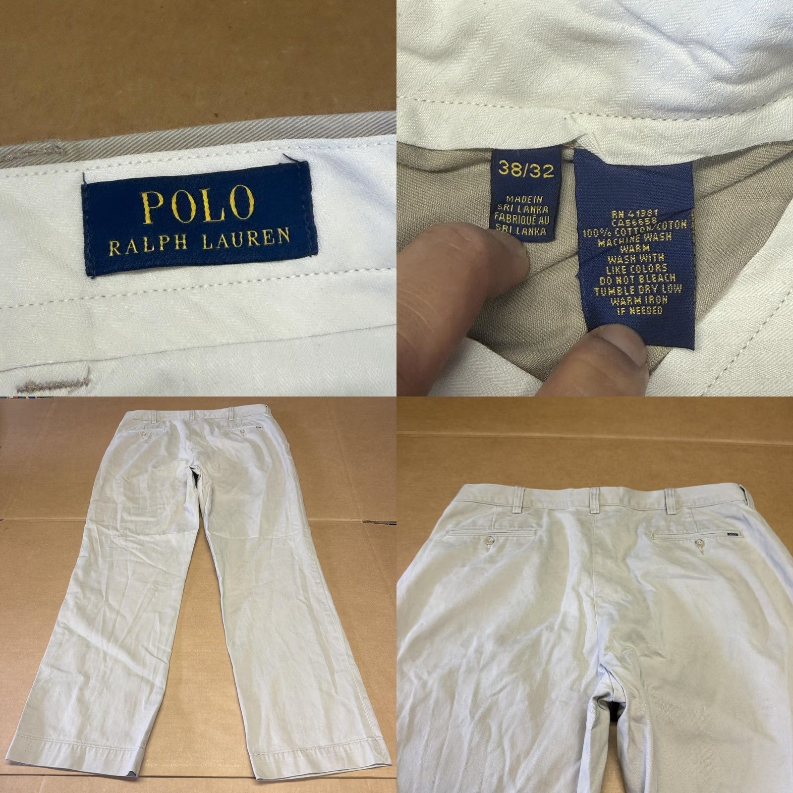 Polo Ralph Lauren Polo Ralph Lauren Pants Mens 38x32 Beige Chino Flat Front Straight Leg Casual Size US M / EU 48-50 / 2 - 8 Thumbnail