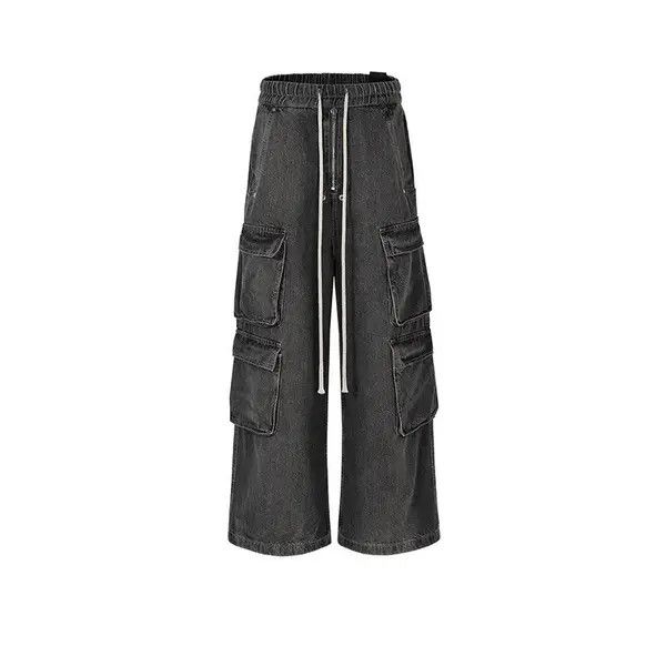VIBE Hombre Drawstring Elastic Baggy Cargo Jeans y2k Size US 34 / EU 50 - 2 Thumbnail