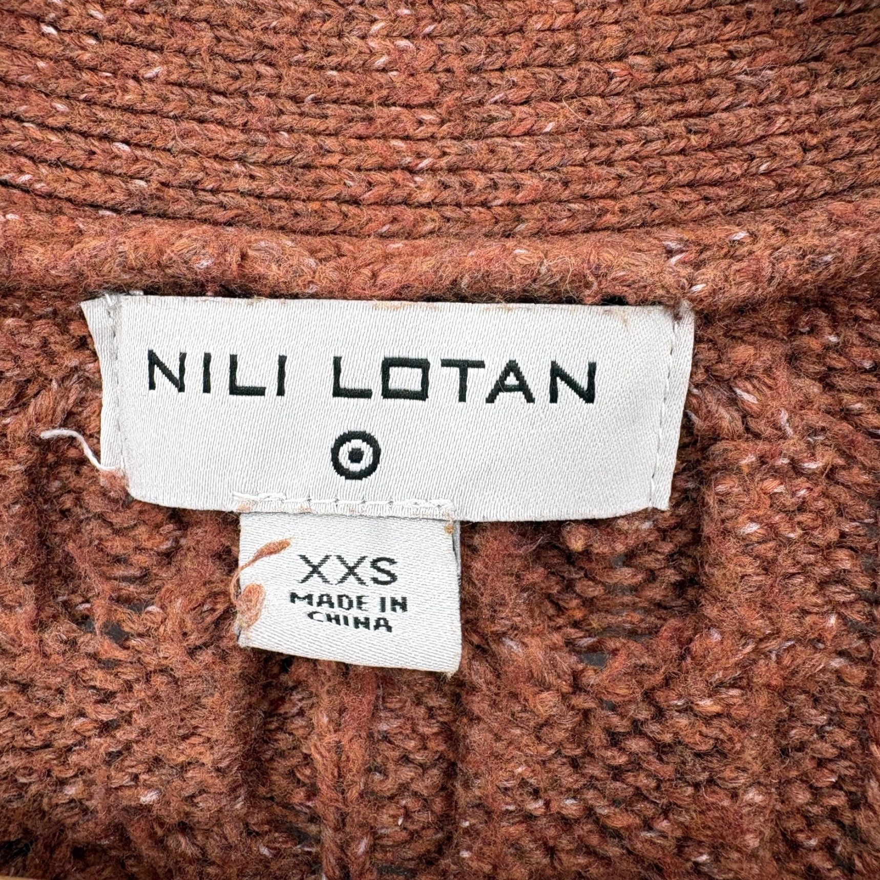 Nili Lotan Nili Lotan X Target Cardigan Sweater Womens XXS Brown Cable Knit Open Longline Size XXS / US 00 / IT 34 - 4 Thumbnail
