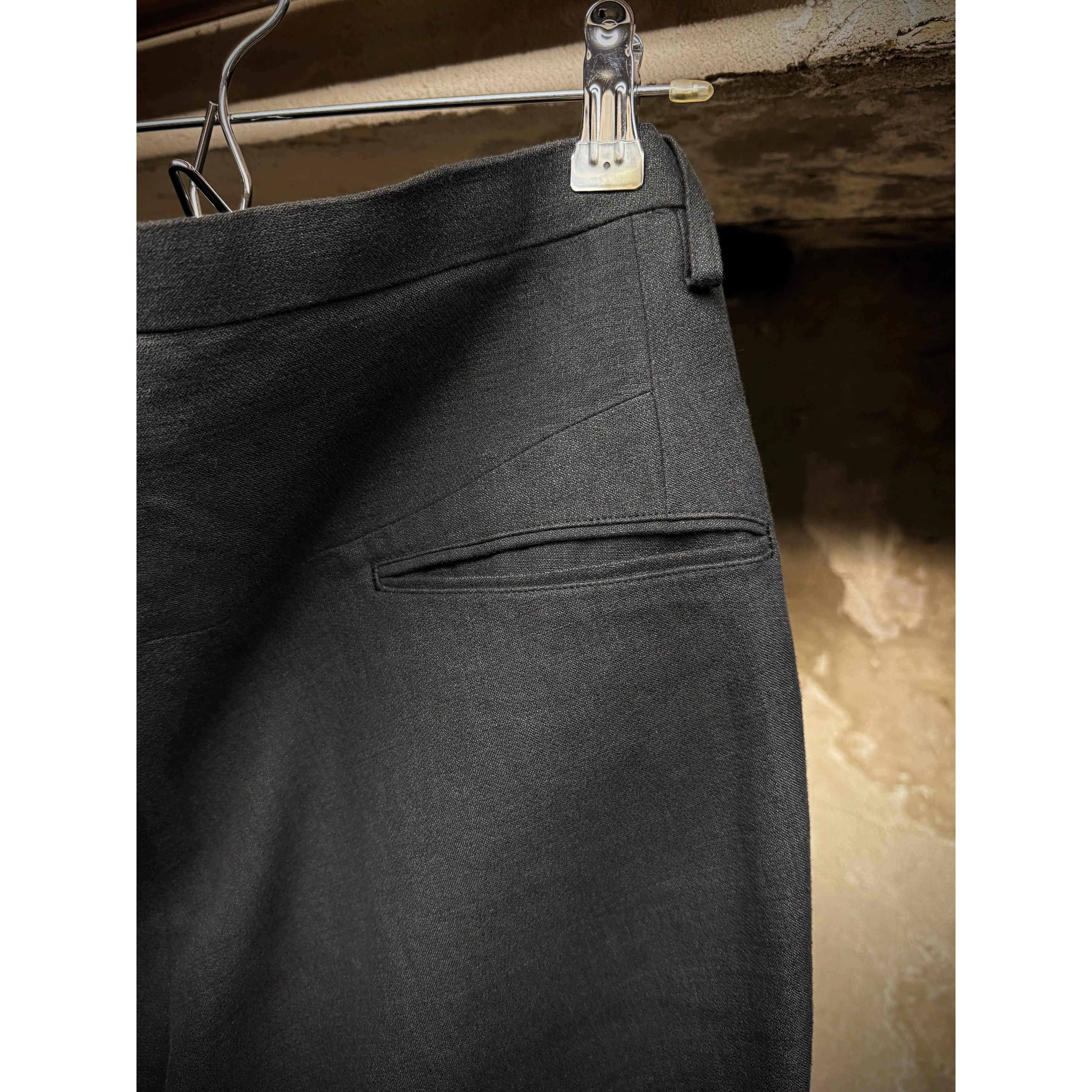 Devoa DEVOA SS24 Charcoal Grey Cotton Linen Twisted J-Cut Pants Size US 33 - 9 Thumbnail