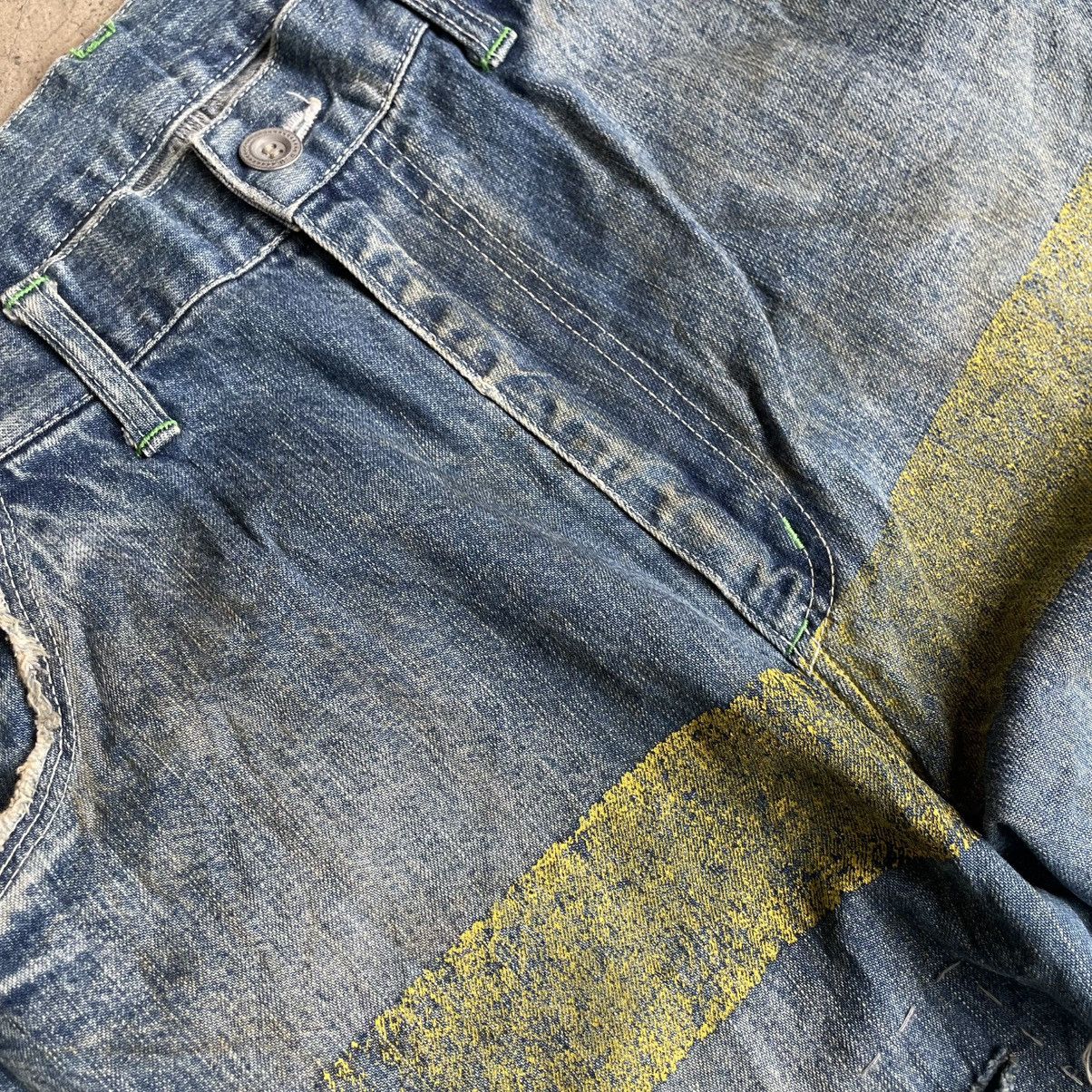 Japanese Brand × Vintage 🔥🇯🇵Vintage Stoned Washed Ripped Distress Bush Pants Jeans Size US 32 / EU 48 - 9 Thumbnail