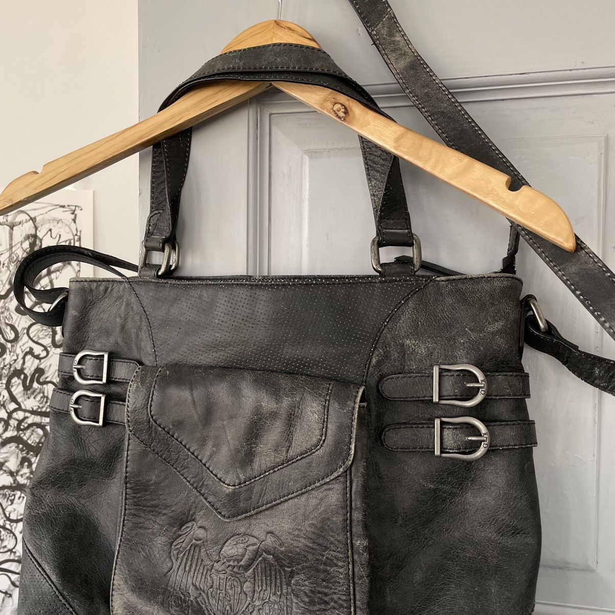 Harley Davidson × Vintage Vintage Avantgarde Harley Davidson Distressed Shoulder bag Size ONE SIZE - 4 Thumbnail