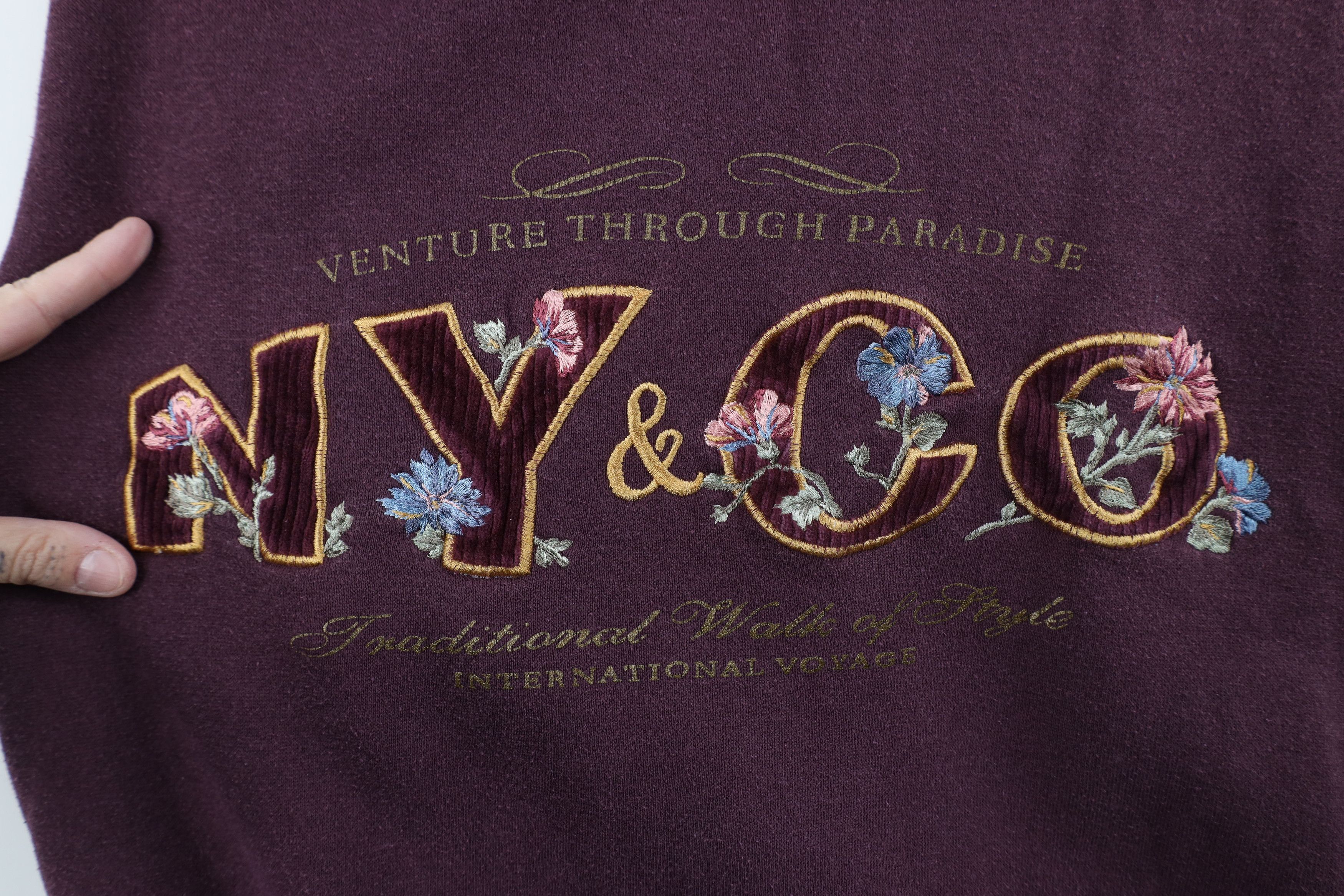 Vintage Vintage 90s Streetwear New York Flower Corduroy Sweatshirt Size XL / US 12-14 / IT 48-50 - 4 Thumbnail