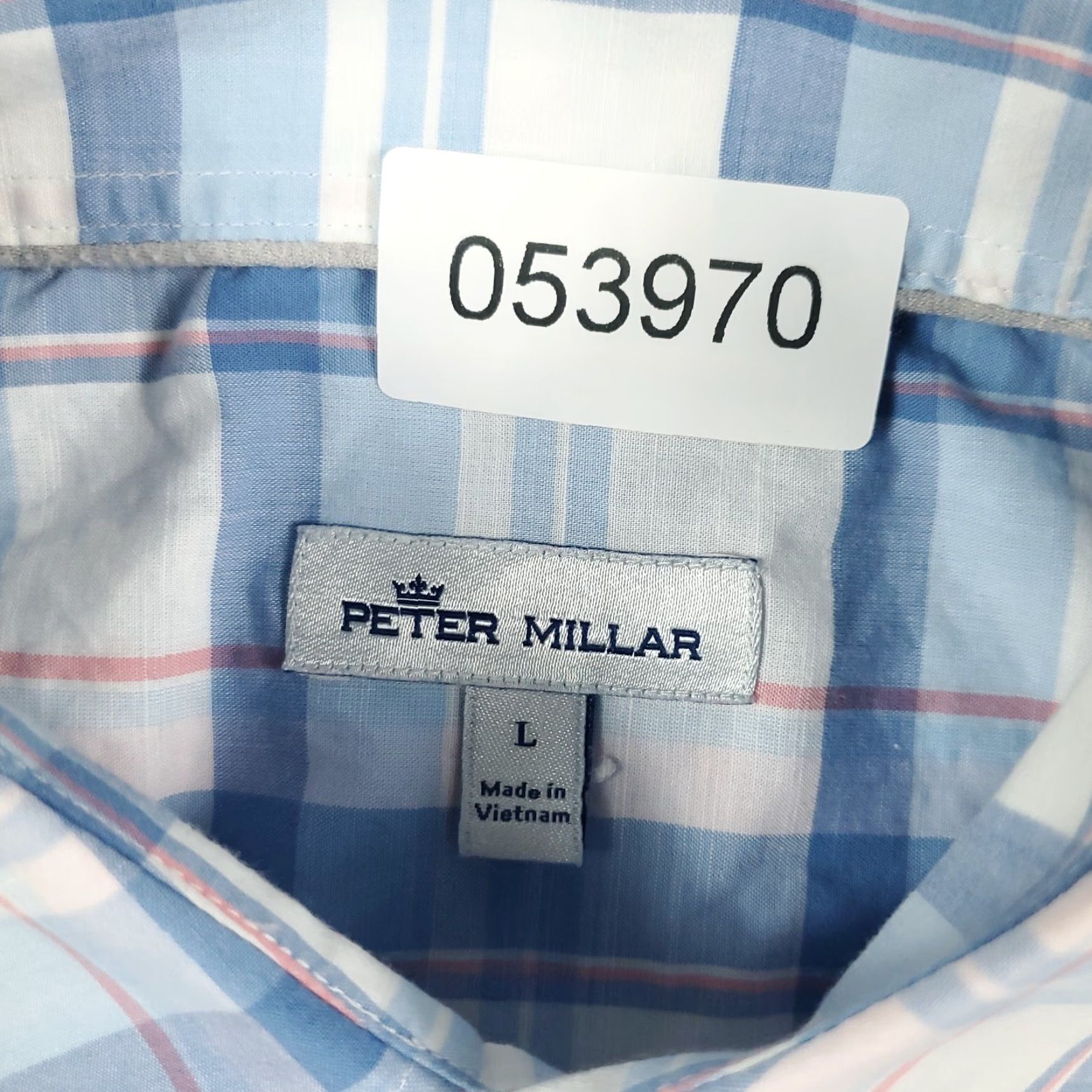 Peter Millar Peter Millar Shirt Mens Size Large Blue Plaid Button-Up Long Sleeve Casual Business Formal Vintage No Size US L / EU 52-54 / 3 - 6 Thumbnail