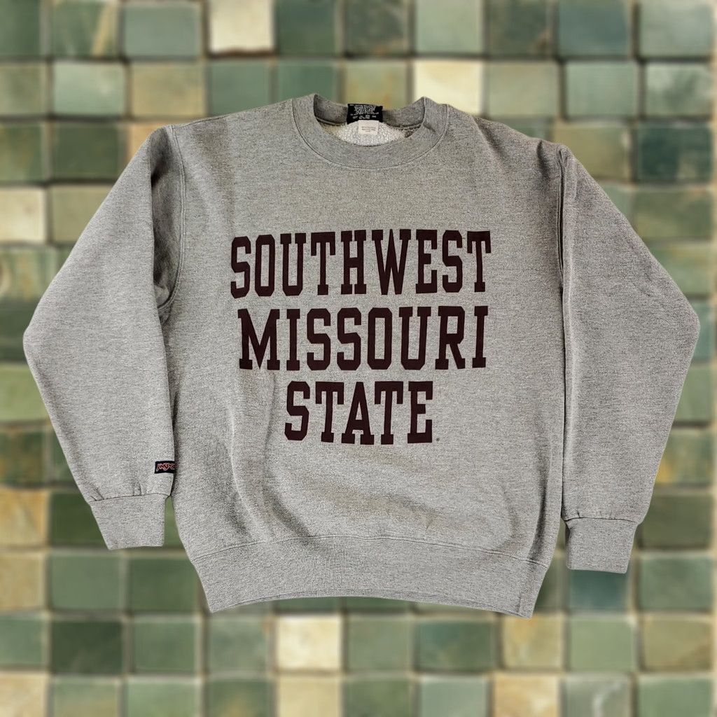 Jansport VINTAGE Southwest Missouri State Sweatshirt VTG 90s Gray Made USA Mens M Sweatshirt Mens M Gray Southwest Missouri State JanSport Pullover Shirt Size US M / EU 48-50 / 2 - 1 Thumbnail