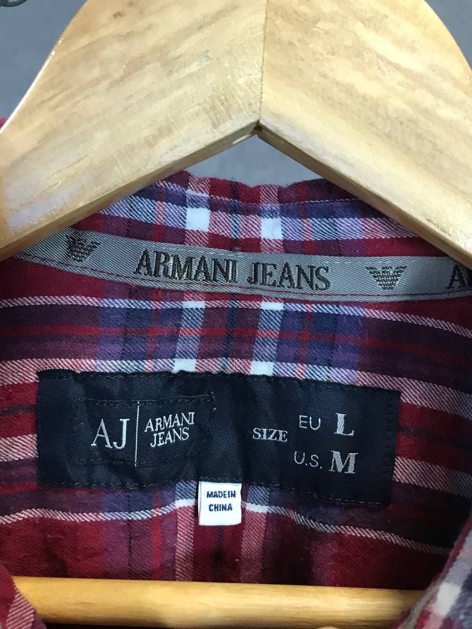 Armani Armani Jeans luxury designer big logo flannel shirt Size US L / EU 52-54 / 3 - 5 Thumbnail