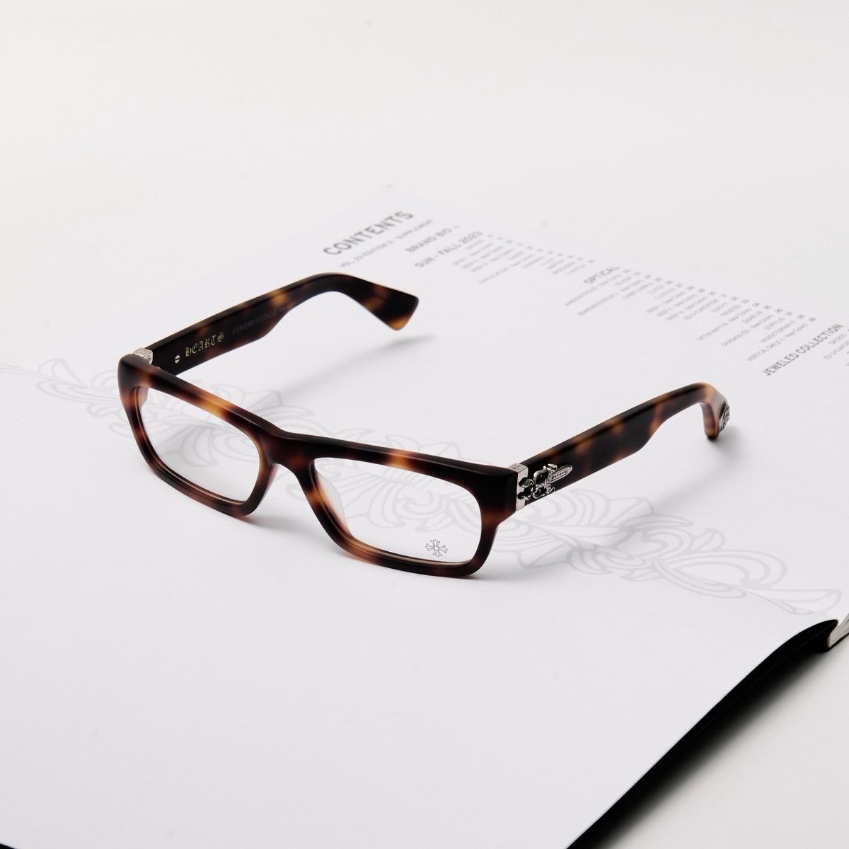 Chrome Hearts CHROME HEARTS INFLATABLE DATE - A MATTE BUTTERSCOTCH TORTOISE GLASSES Size ONE SIZE - 1 Thumbnail